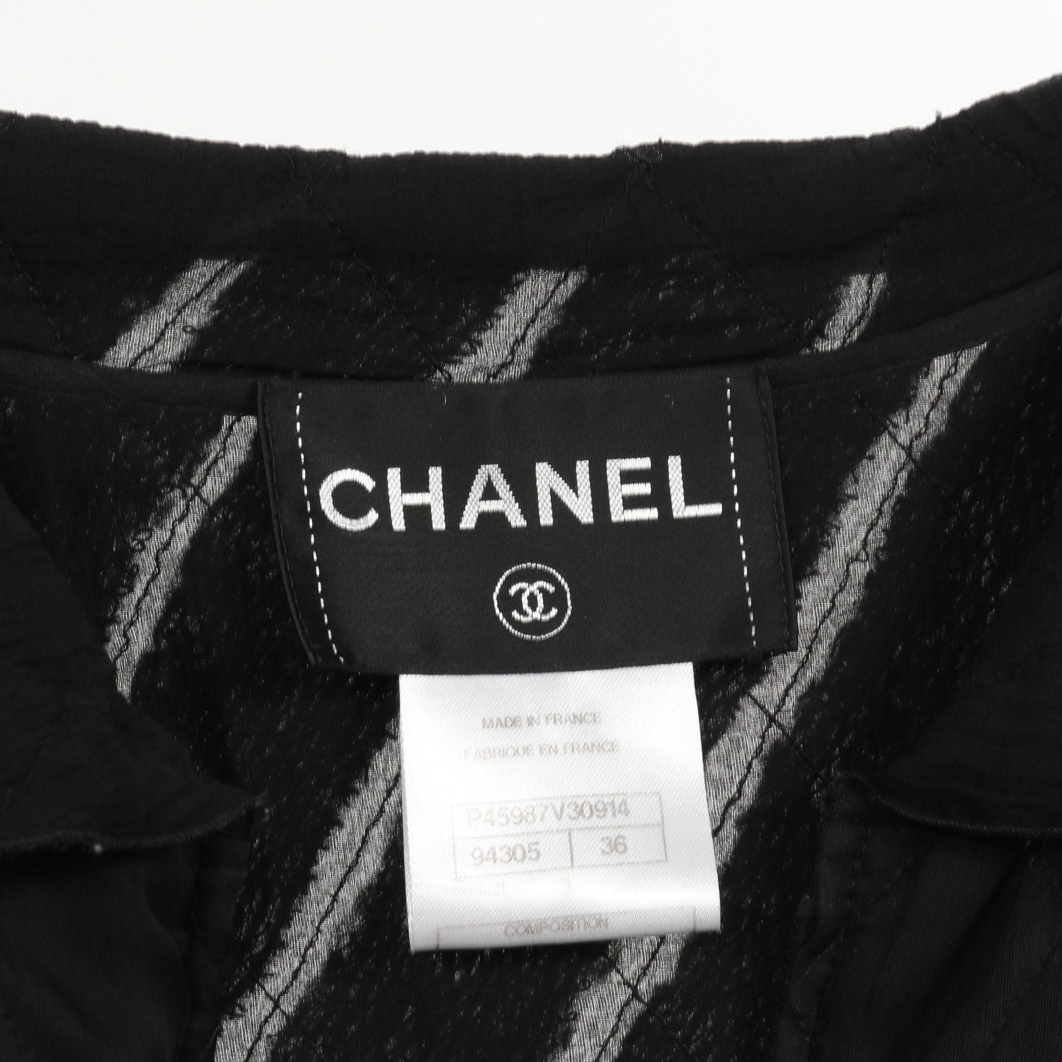 Chanel Chanel Quilting Zip Up Jacket Silk Black Color-Block Size ONE SIZE - 3 Thumbnail