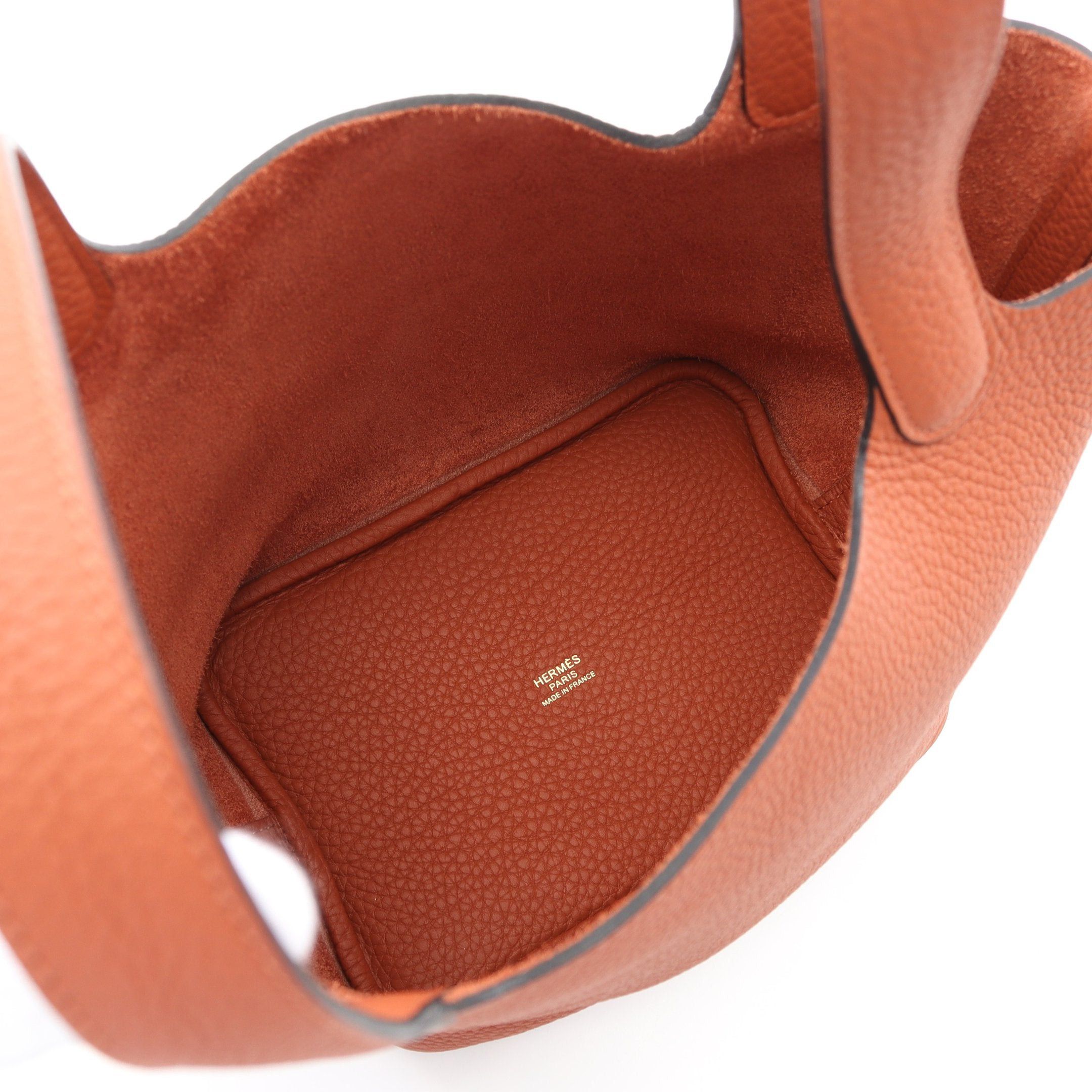 Hermes Hermes Picotan Lock Pm Brick Handbag Clemence Leather Orange Brown Gold Hardware K Stamp Size ONE SIZE - 3 Thumbnail