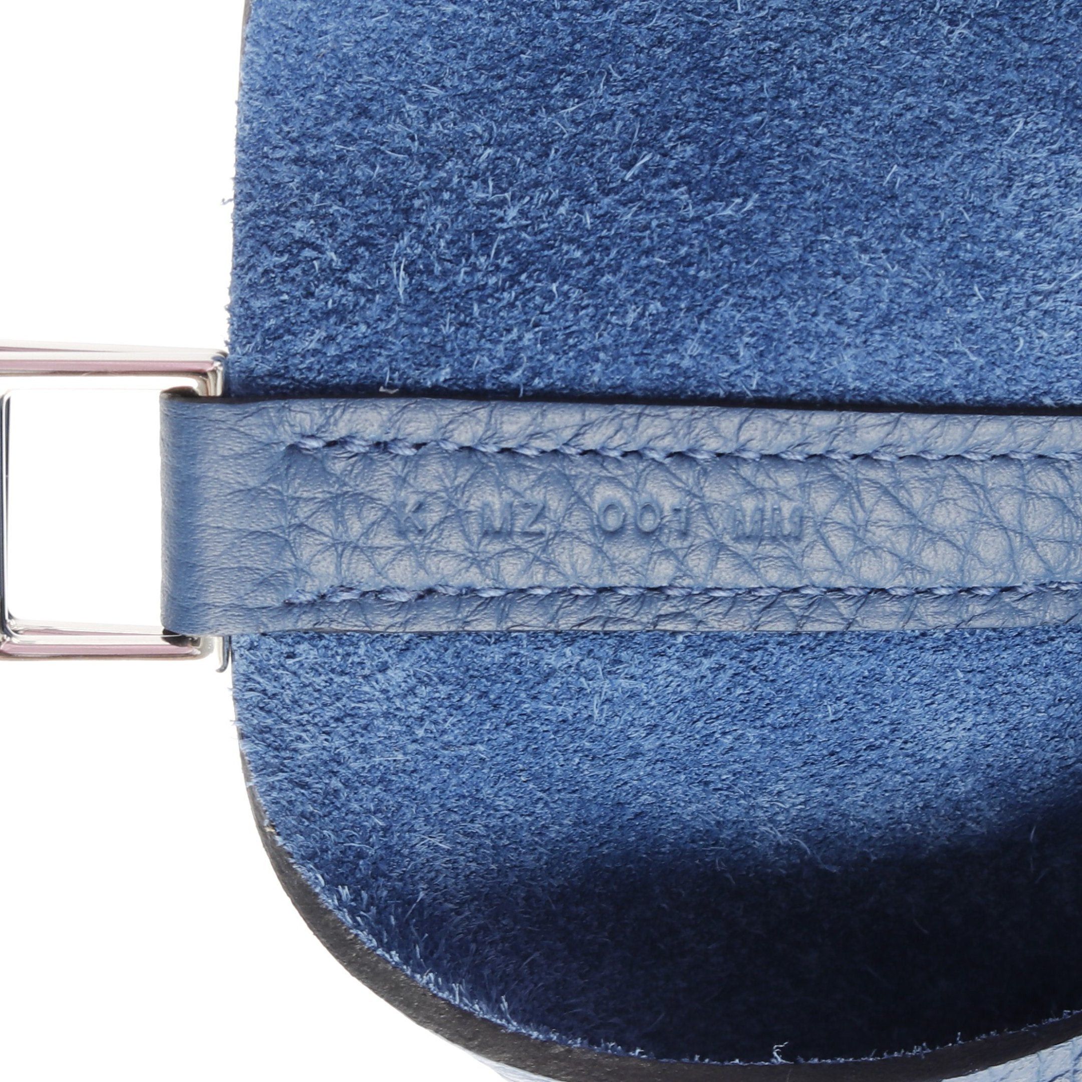 Hermes Hermes Picotane Lock Mm Blue Tie Handbag Clemence Leather Silver Hardware K Stamp Size ONE SIZE - 5 Thumbnail