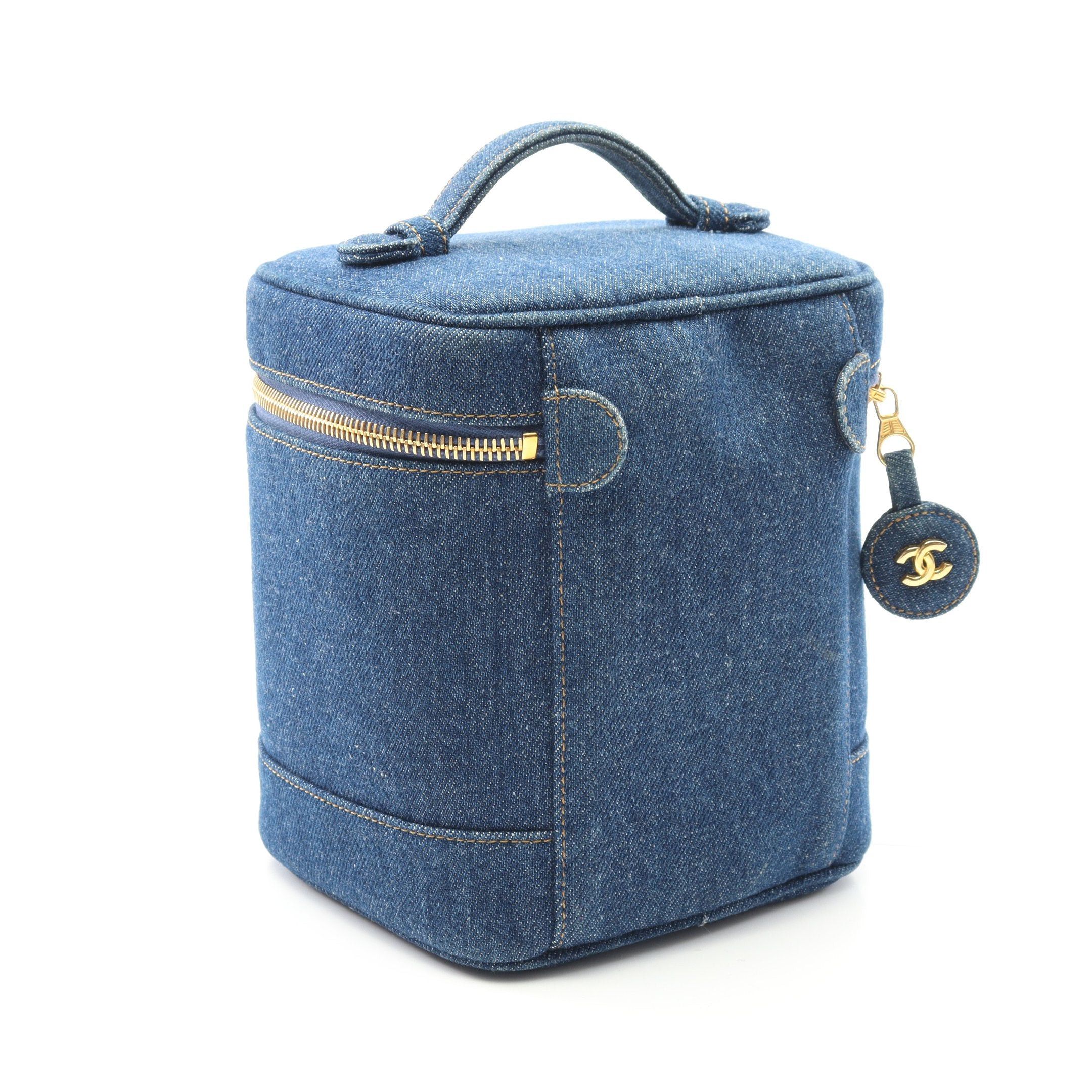 Chanel Chanel Coco Mark Handbag Vanity Bag Denim Indigo Blue Gold Hardware Size ONE SIZE - 2 Thumbnail