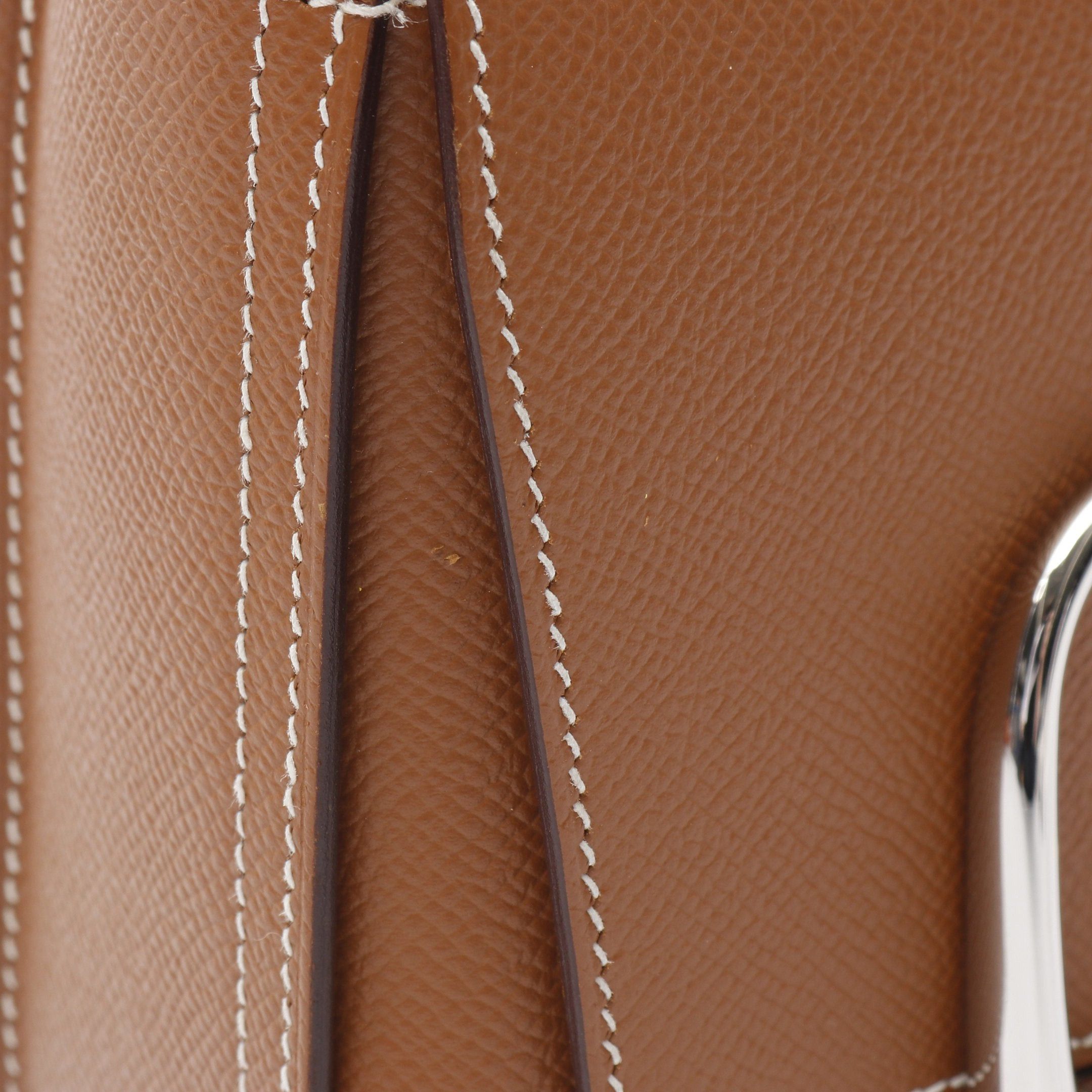 Hermes Hermes Della Cavalleria Mini Gold Shoulder Bag Veau Epsom Light Brown Silver Hardware Z Stamp Size ONE SIZE - 8 Thumbnail