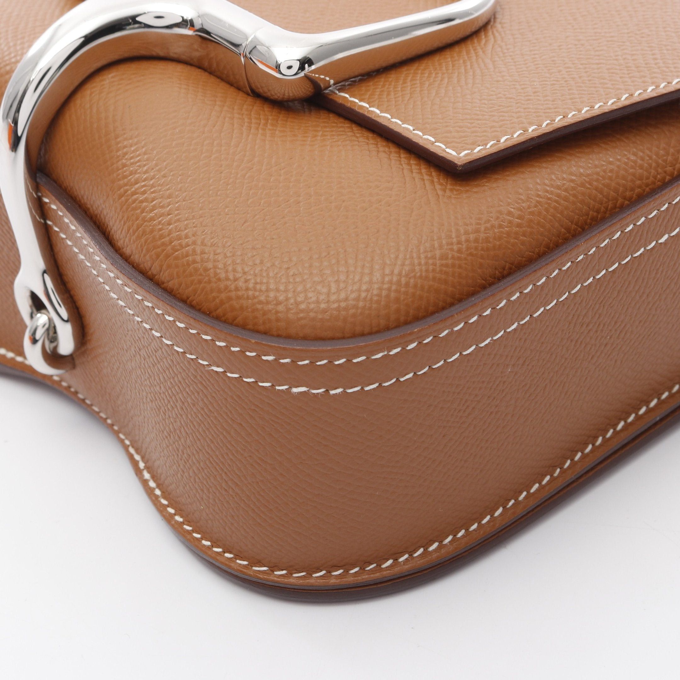 Hermes Hermes Della Cavalleria Mini Gold Shoulder Bag Veau Epsom Light Brown Silver Hardware Z Stamp Size ONE SIZE - 6 Thumbnail