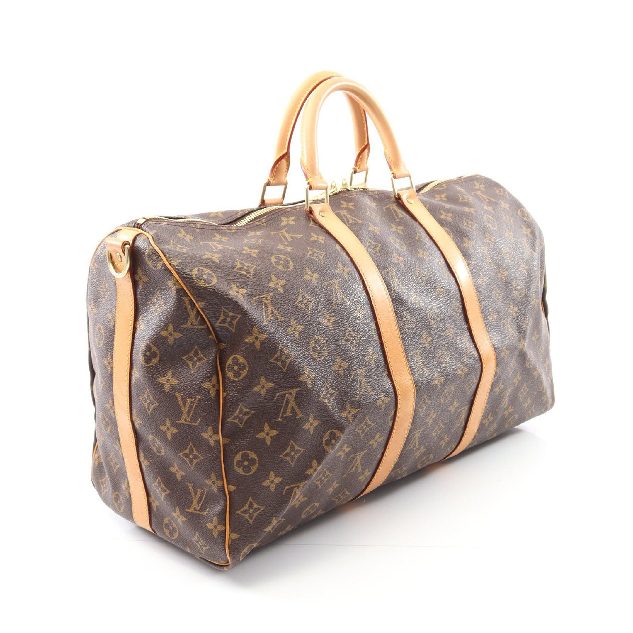 Louis Vuitton Louis Vuitton Keepall 50 Monogram Boston Bag Leather Brown Size ONE SIZE - 2 Thumbnail