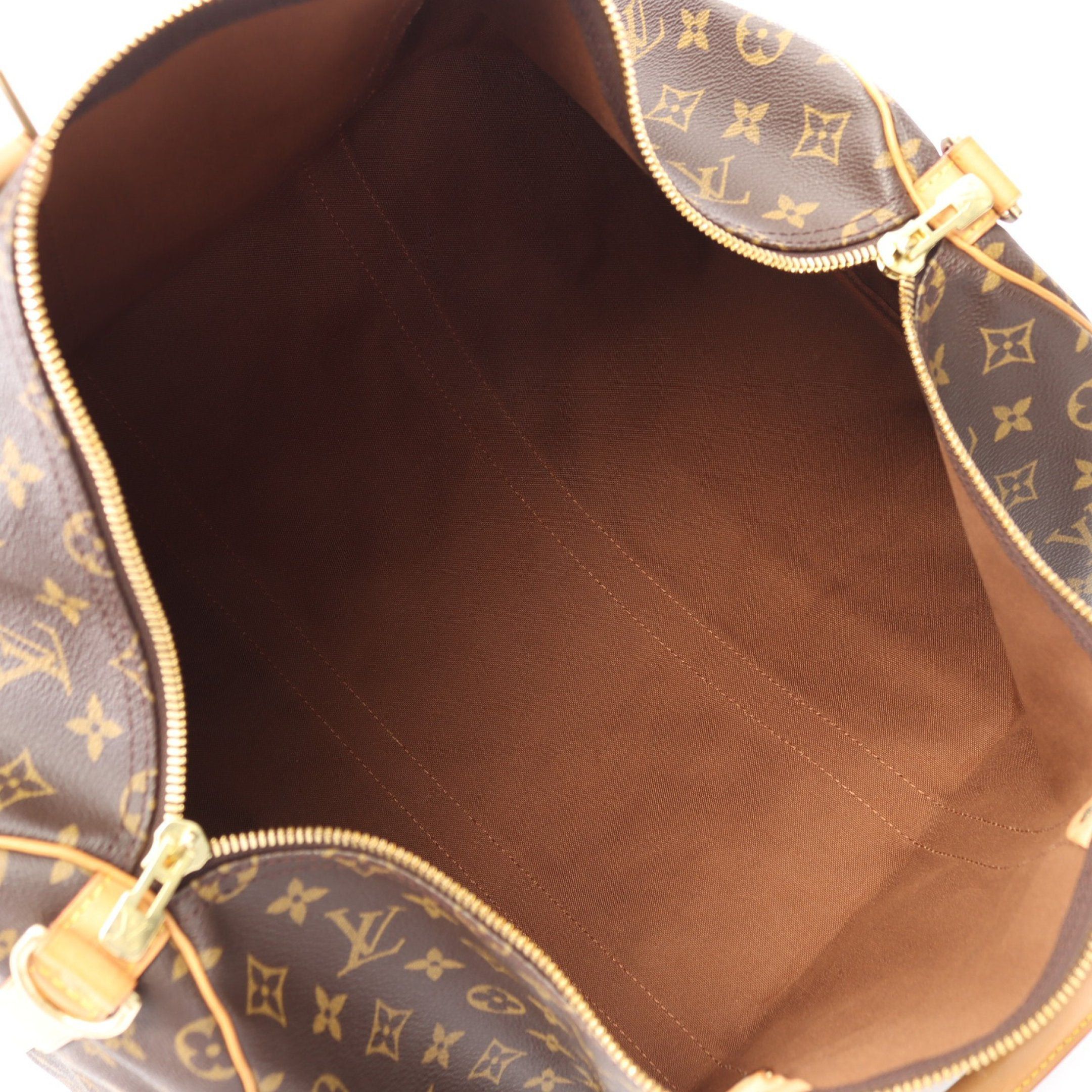 Louis Vuitton Louis Vuitton Keepall 50 Monogram Boston Bag Leather Brown Size ONE SIZE - 3 Thumbnail