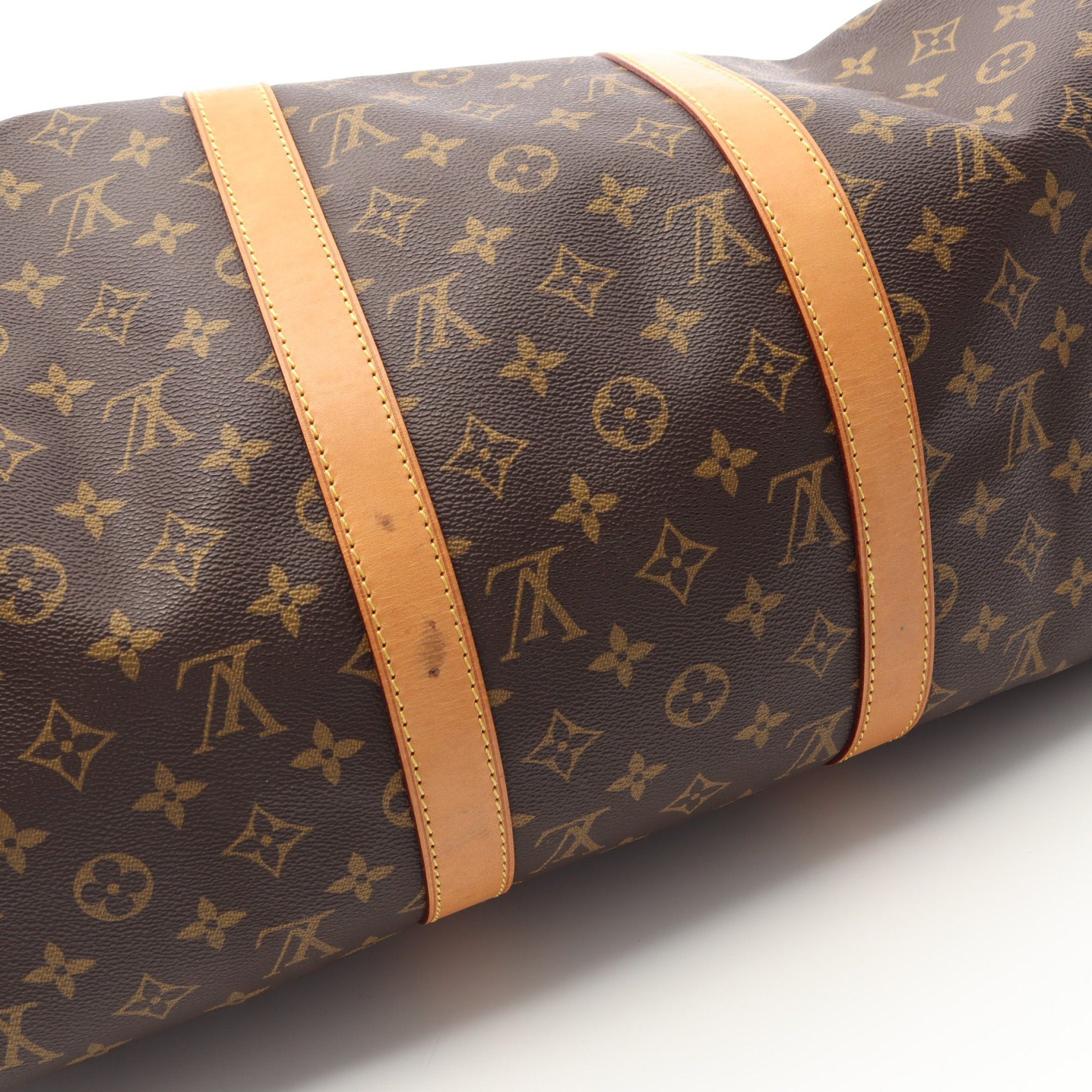 Louis Vuitton Louis Vuitton Keepall 50 Monogram Boston Bag Leather Brown Size ONE SIZE - 8 Thumbnail