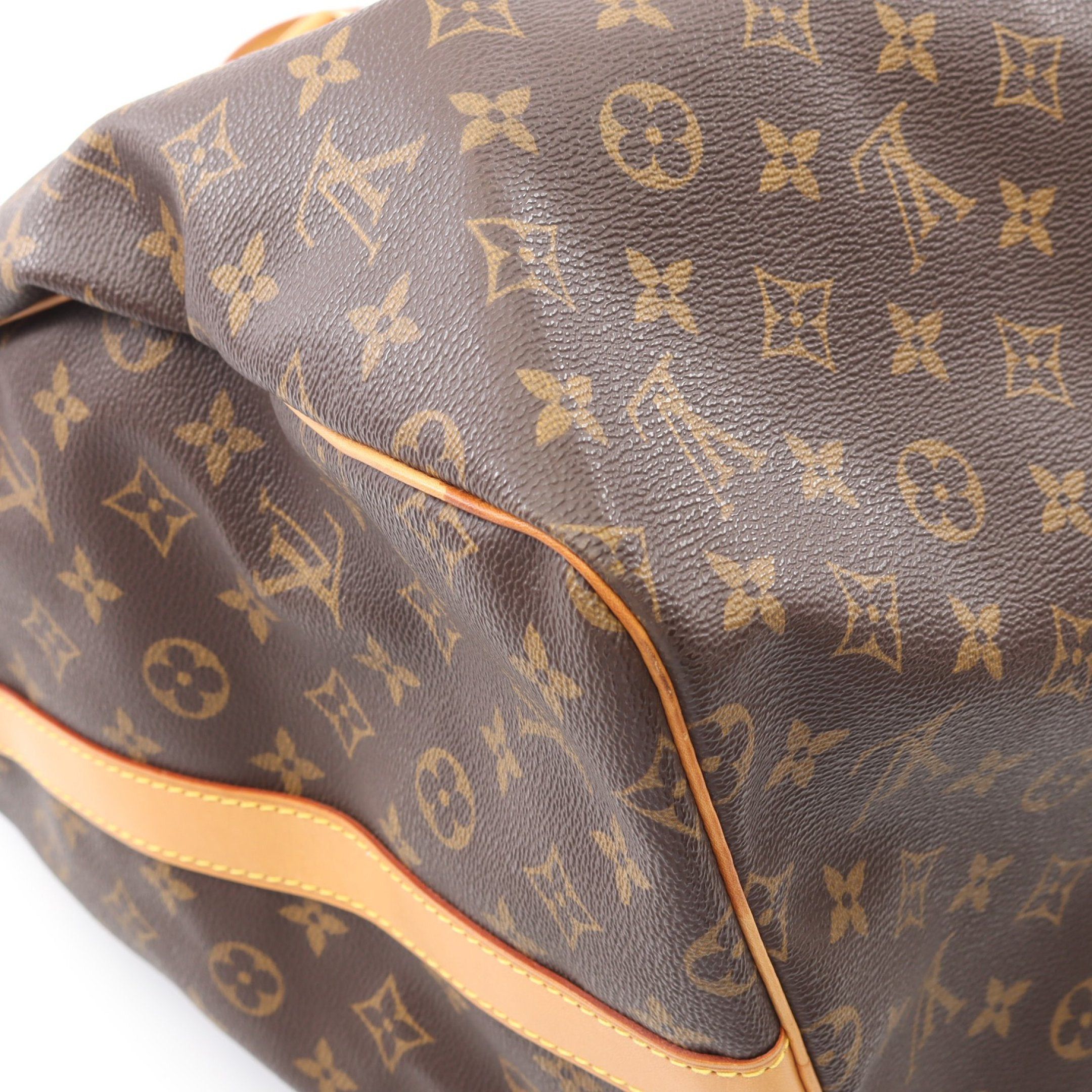 Louis Vuitton Louis Vuitton Keepall 55 Monogram Boston Bag Leather Brown Size ONE SIZE - 7 Thumbnail