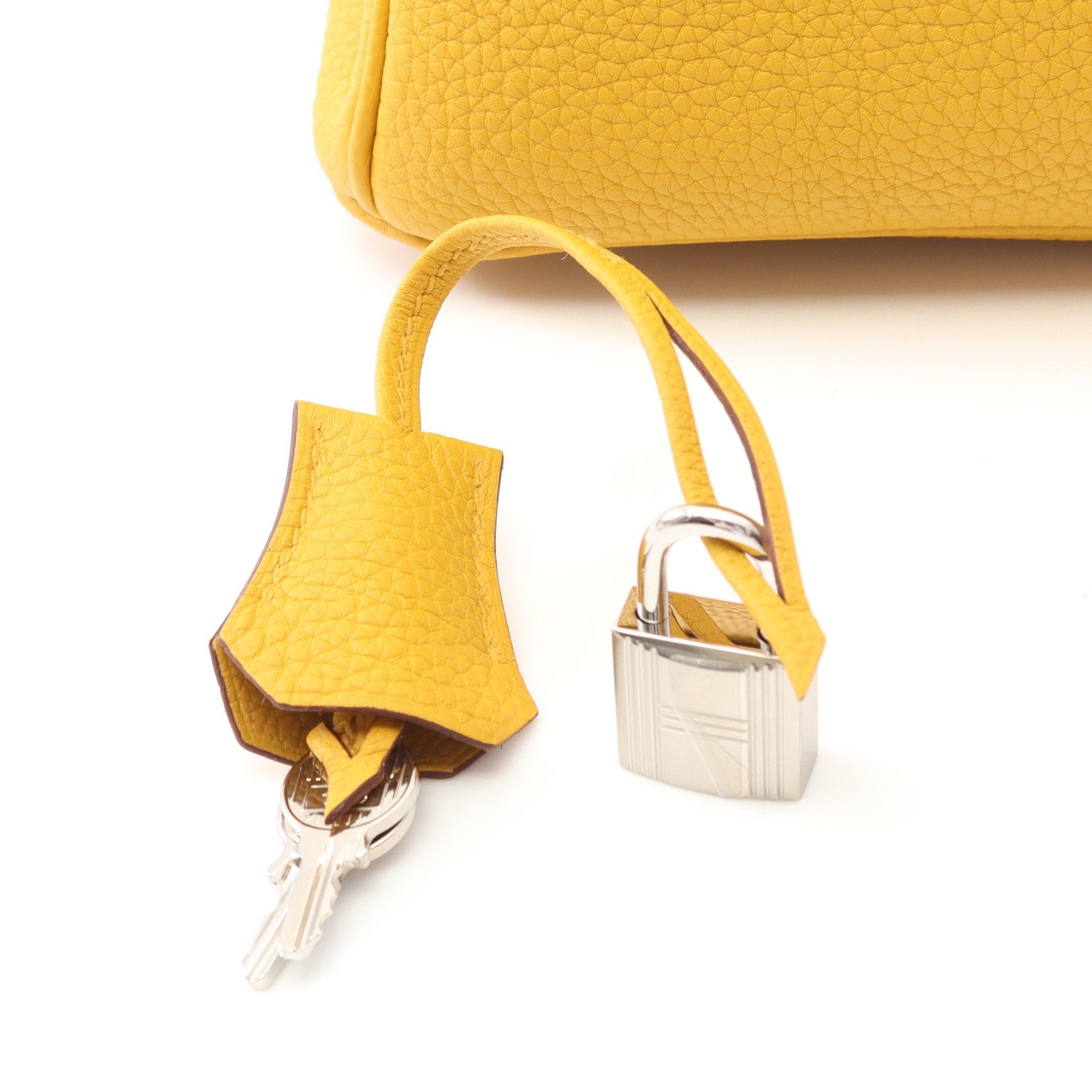 Hermes Hermes Birkin 25 Jaune Ambre Handbag Togo Yellow Silver Hardware B Stamp Size ONE SIZE - 6 Thumbnail