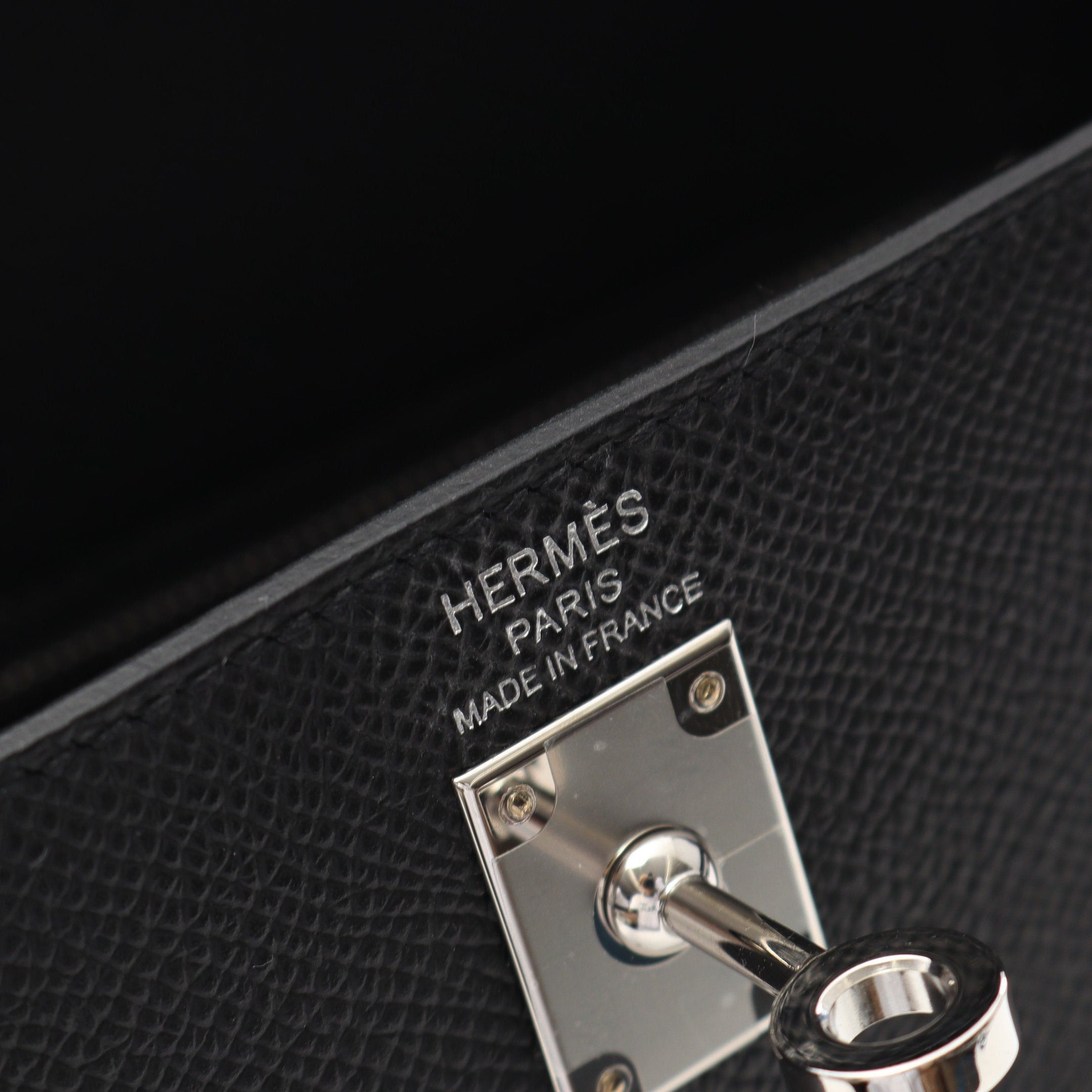 Hermes Hermes Kelly 25 Handbag Veau Epsom Black Silver Hardware Outside Sewing Double Engraved Size ONE SIZE - 4 Thumbnail