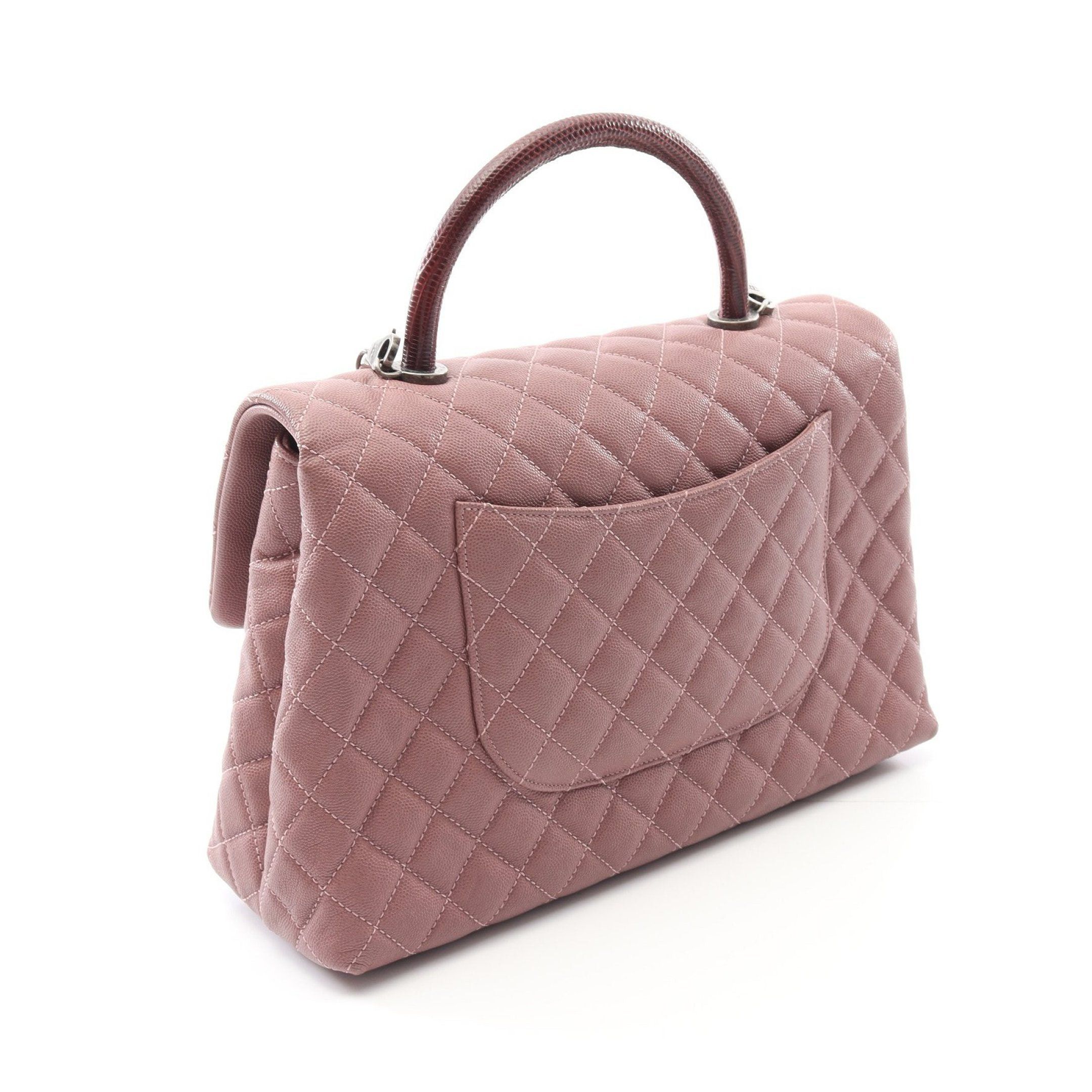 Chanel Chanel Matelasse Coco Handle Handbag Caviar Skin Dusty Pink Antique Silver Hardware Size ONE SIZE - 2 Thumbnail