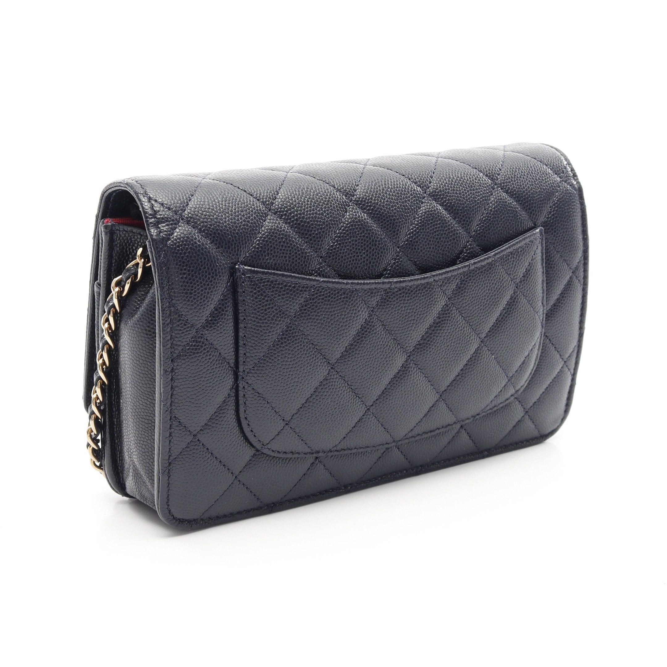 Chanel Chanel Matelasse Chain Wallet Caviar Skin Navy Gold Hardware Size ONE SIZE - 2 Thumbnail