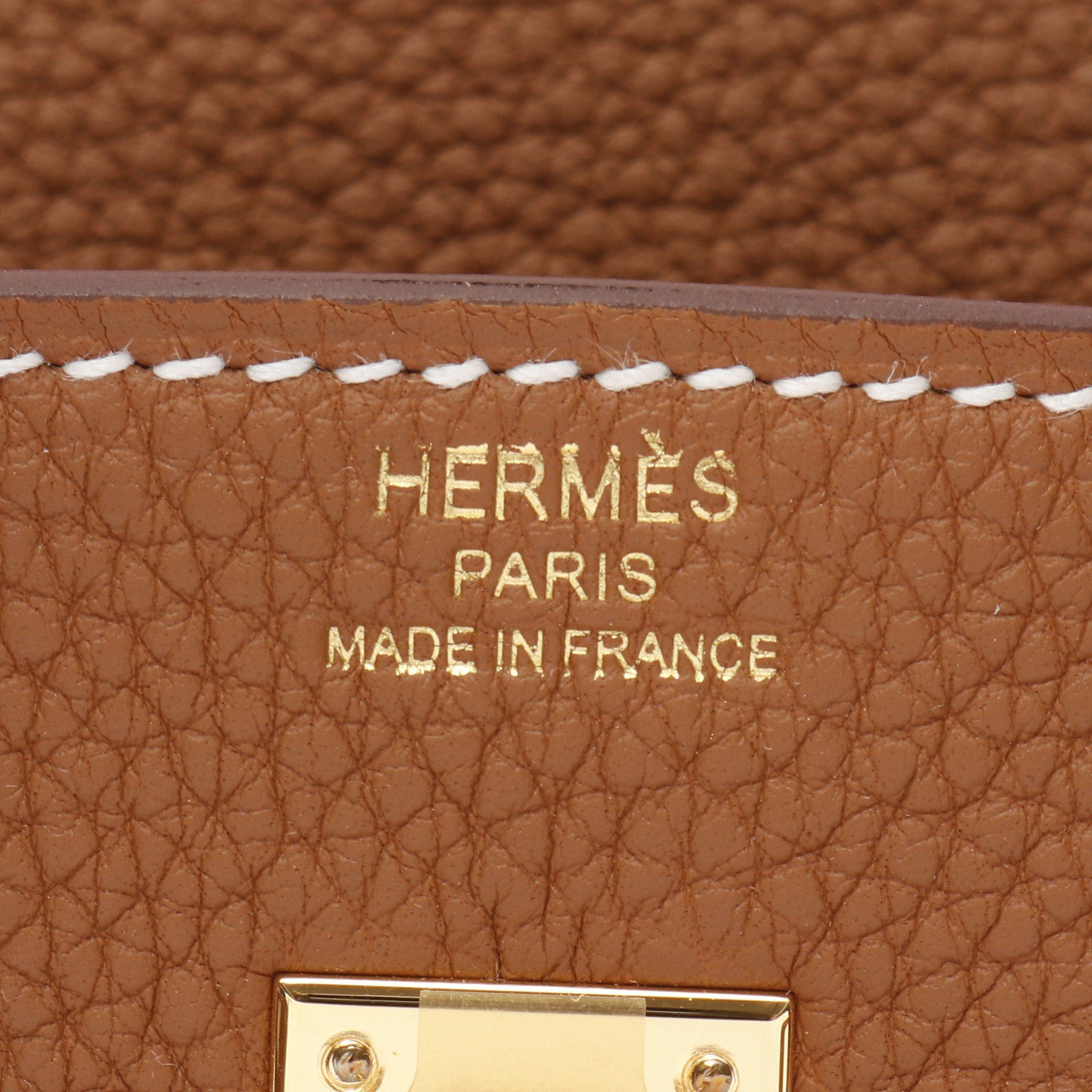 Hermes Hermes Birkin 25 Gold Handbag Togo Brown Hardware Double Engraved Size ONE SIZE - 4 Thumbnail