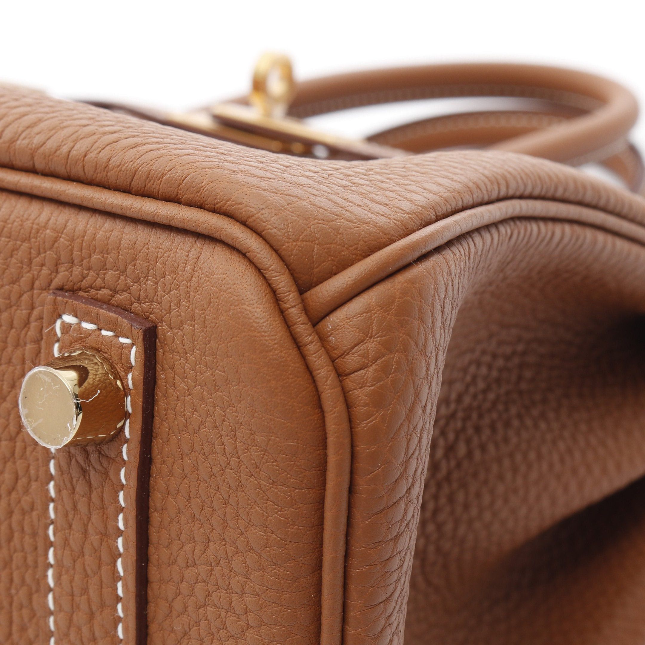 Hermes Hermes Birkin 25 Gold Handbag Togo Brown Hardware Double Engraved Size ONE SIZE - 7 Thumbnail