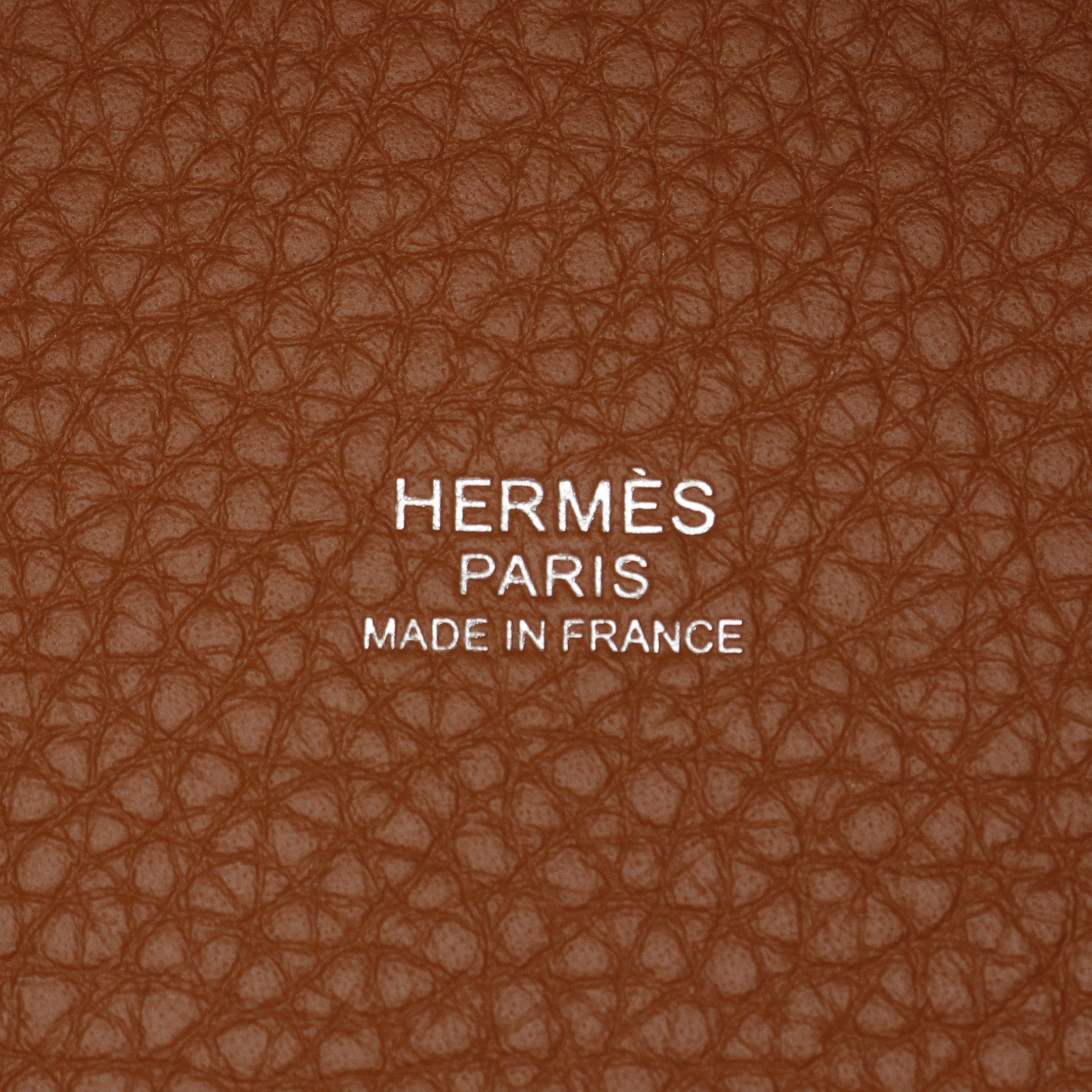 Hermes Hermes Picotane Pm Gold Handbag Clemence Leather Brown Silver Hardware U Stamp Size ONE SIZE - 4 Thumbnail