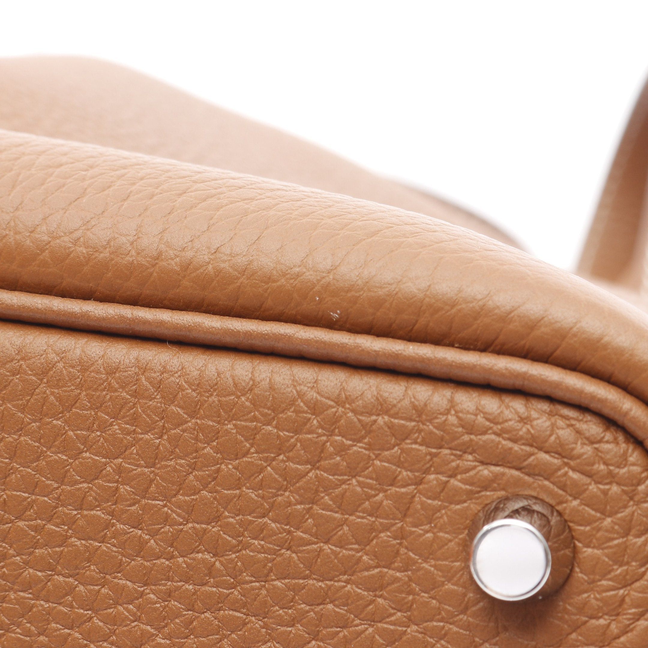 Hermes Hermes Picotane Pm Gold Handbag Clemence Leather Brown Silver Hardware U Stamp Size ONE SIZE - 6 Thumbnail