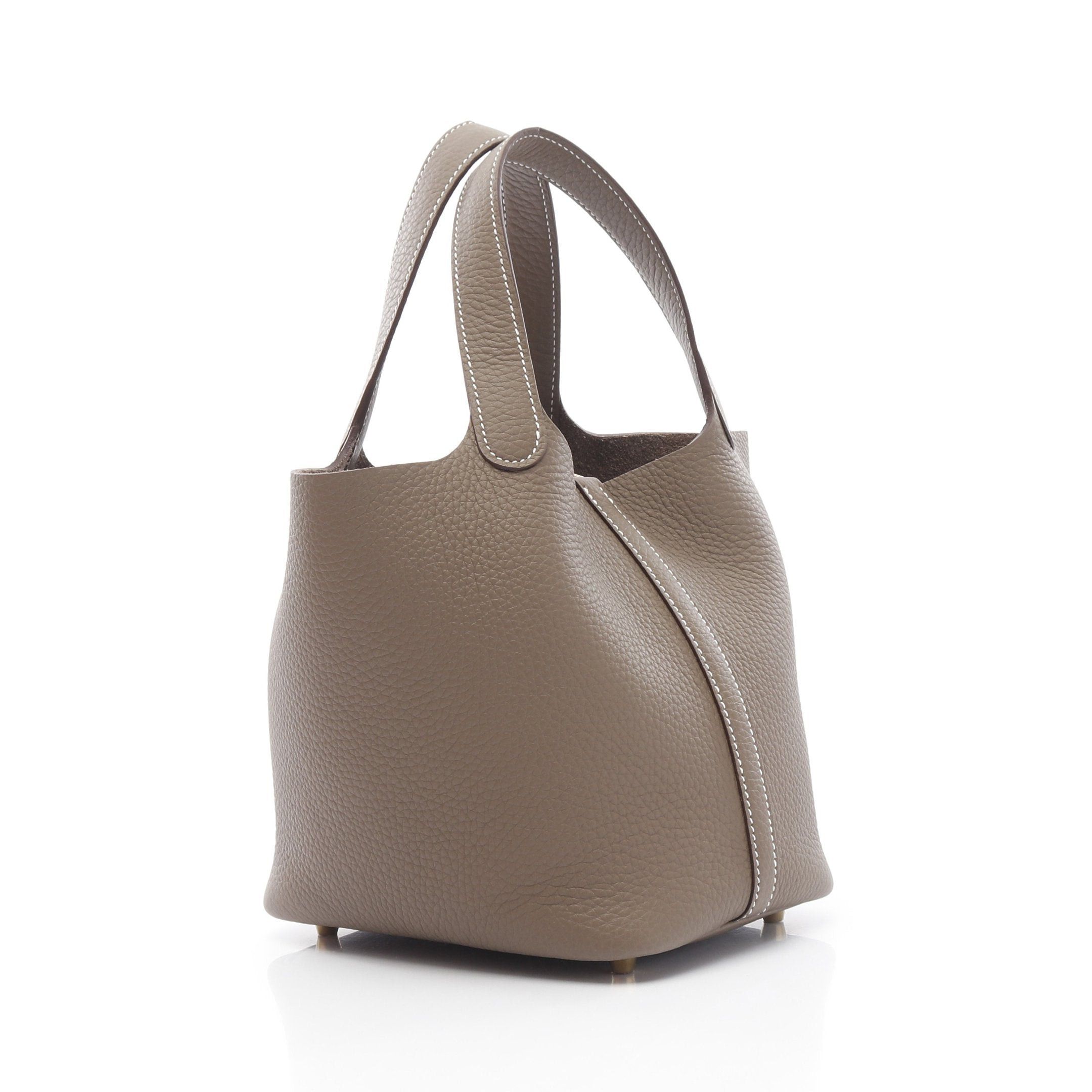 Hermes Hermes Picotane Pm Etoupe Handbag Clemence Leather Gray Brown Gold Hardware K Stamp Size ONE SIZE - 2 Thumbnail