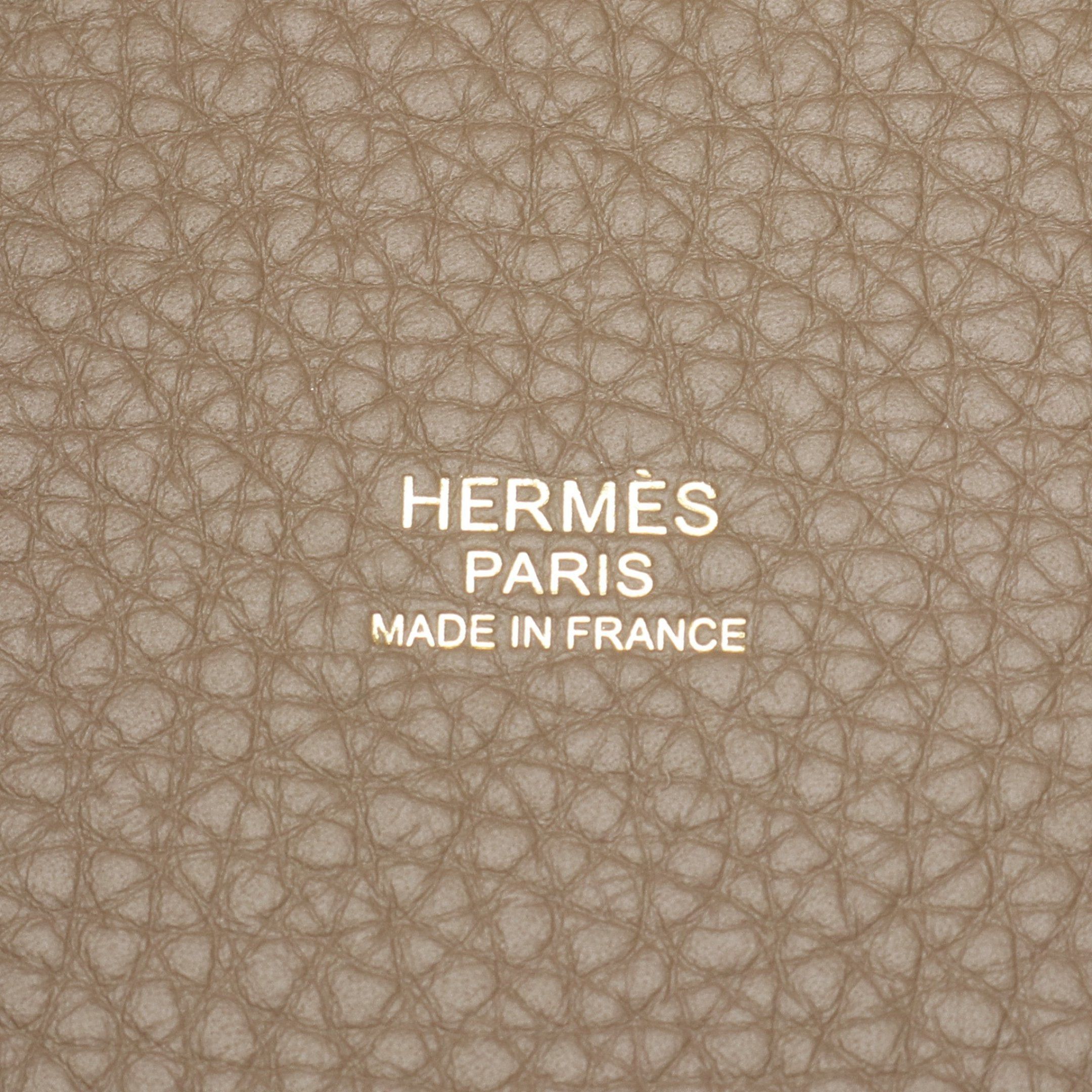 Hermes Hermes Picotane Pm Etoupe Handbag Clemence Leather Gray Brown Gold Hardware K Stamp Size ONE SIZE - 4 Thumbnail