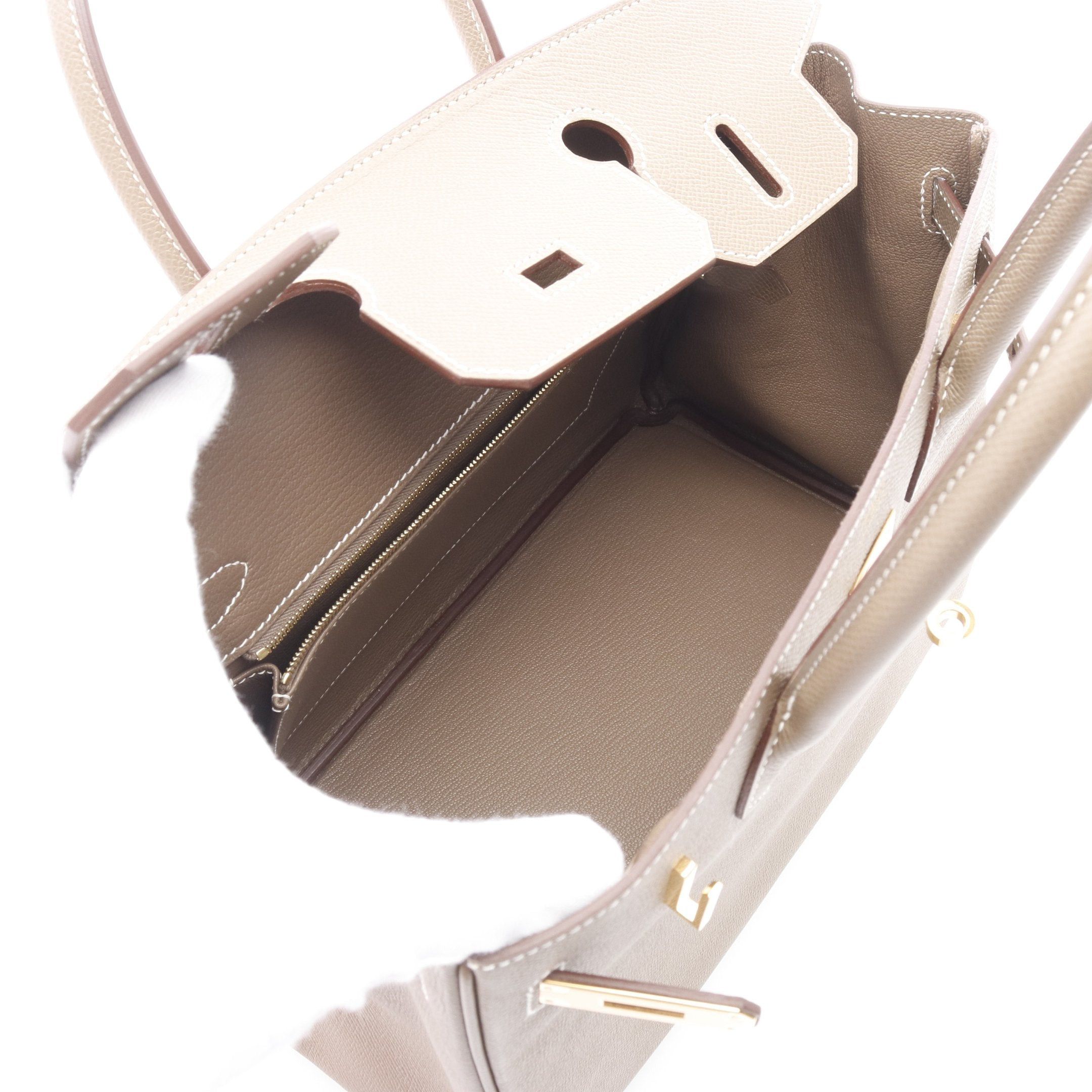 Hermes Hermes Birkin 30 Etoupe Handbag Veau Epsom Gray Brown Gold Hardware B Stamp Size ONE SIZE - 3 Thumbnail