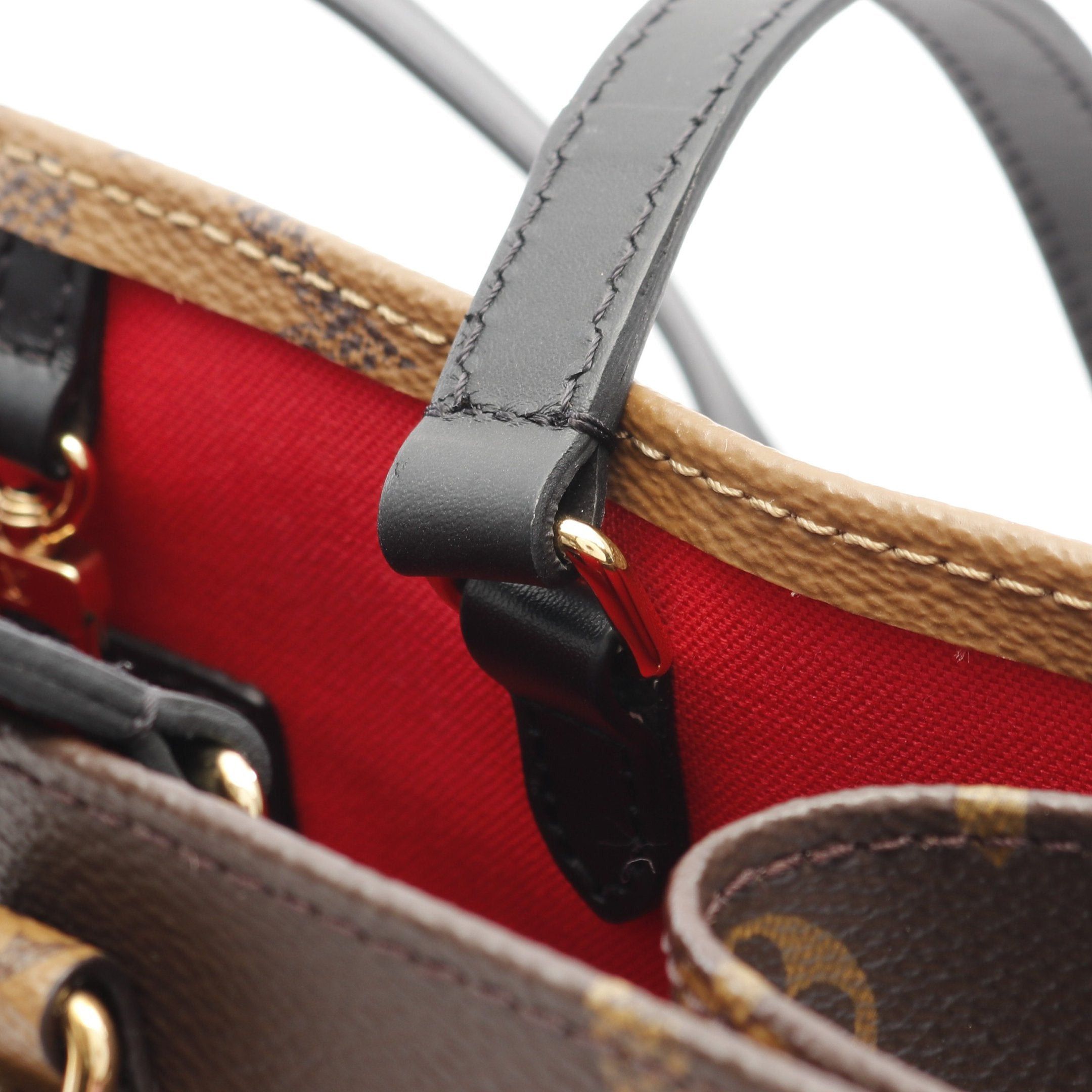 Louis Vuitton Louis Vuitton On-The-Go Mm Monogram Giant Reverse Shoulder Bag Tote Leather Brown Beige Size ONE SIZE - 7 Thumbnail