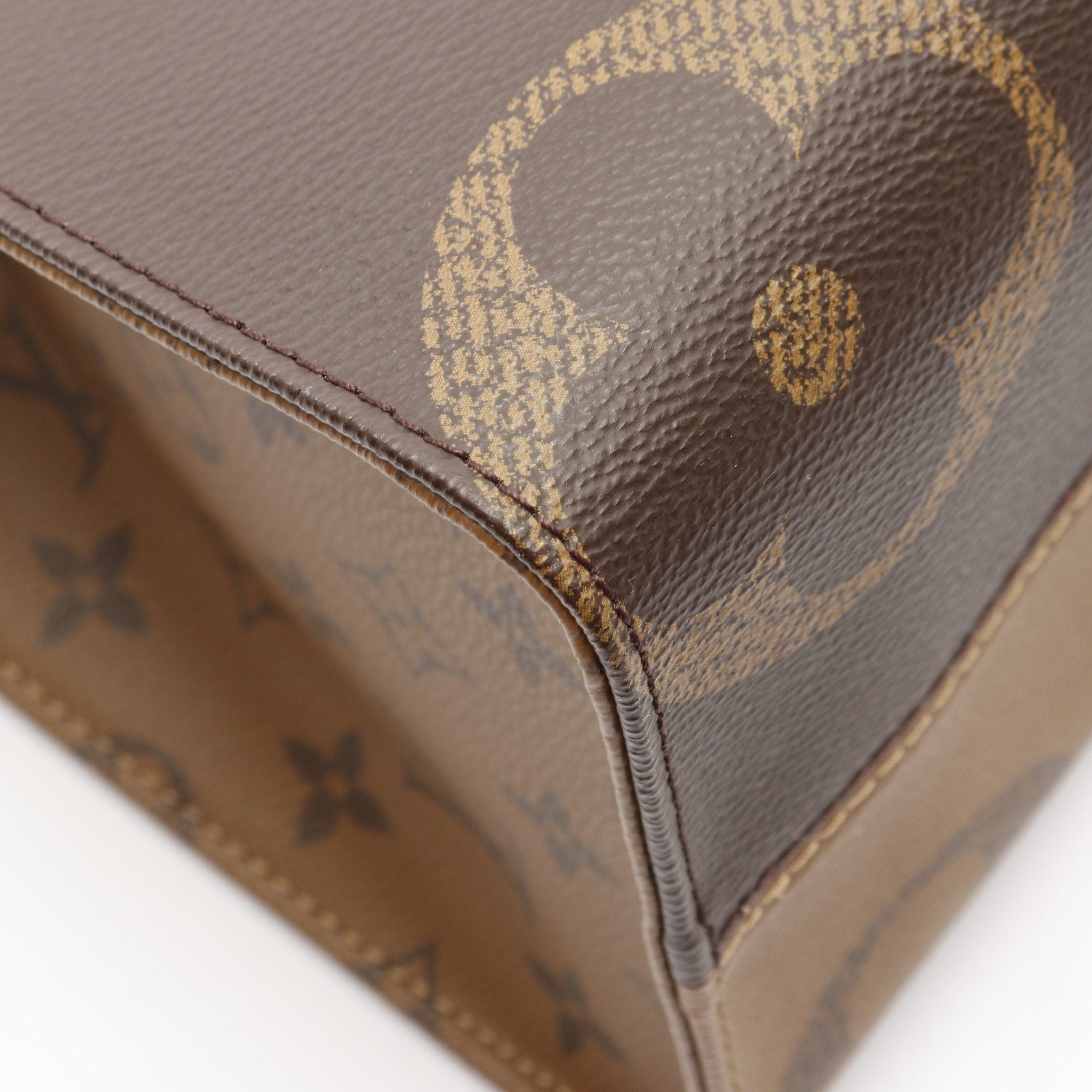 Louis Vuitton Louis Vuitton On-The-Go Mm Monogram Giant Reverse Shoulder Bag Tote Leather Brown Beige Size ONE SIZE - 5 Thumbnail