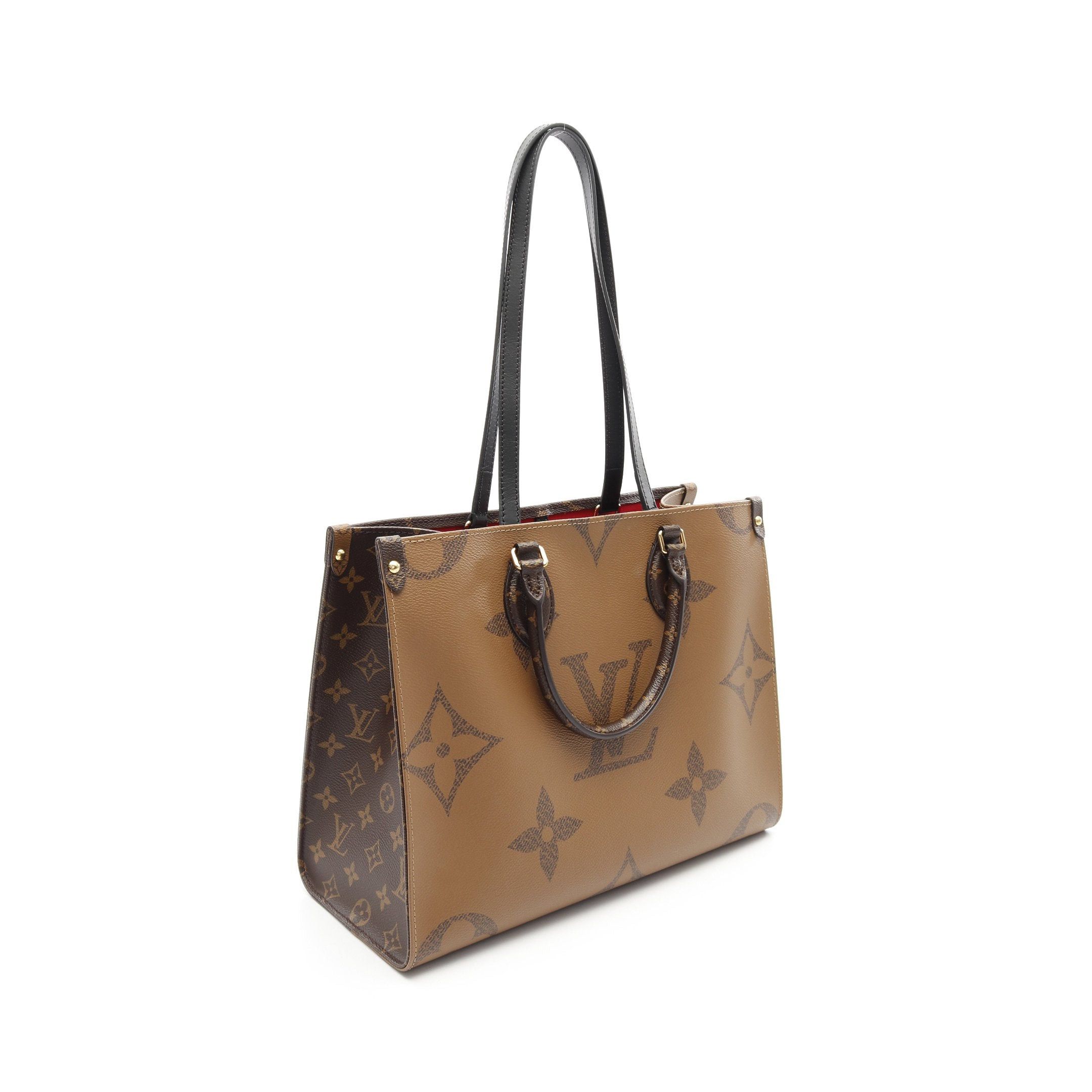 Louis Vuitton Louis Vuitton On-The-Go Mm Monogram Giant Reverse Shoulder Bag Tote Leather Brown Beige Size ONE SIZE - 2 Thumbnail