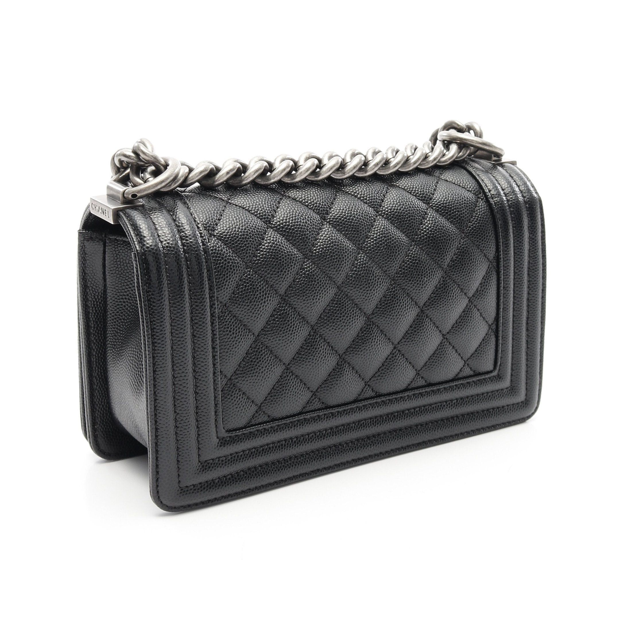 Chanel Chanel Boy Chanel Small Chain Shoulder Bag Caviar Skin Black Antique Silver Hardware Size ONE SIZE - 2 Thumbnail