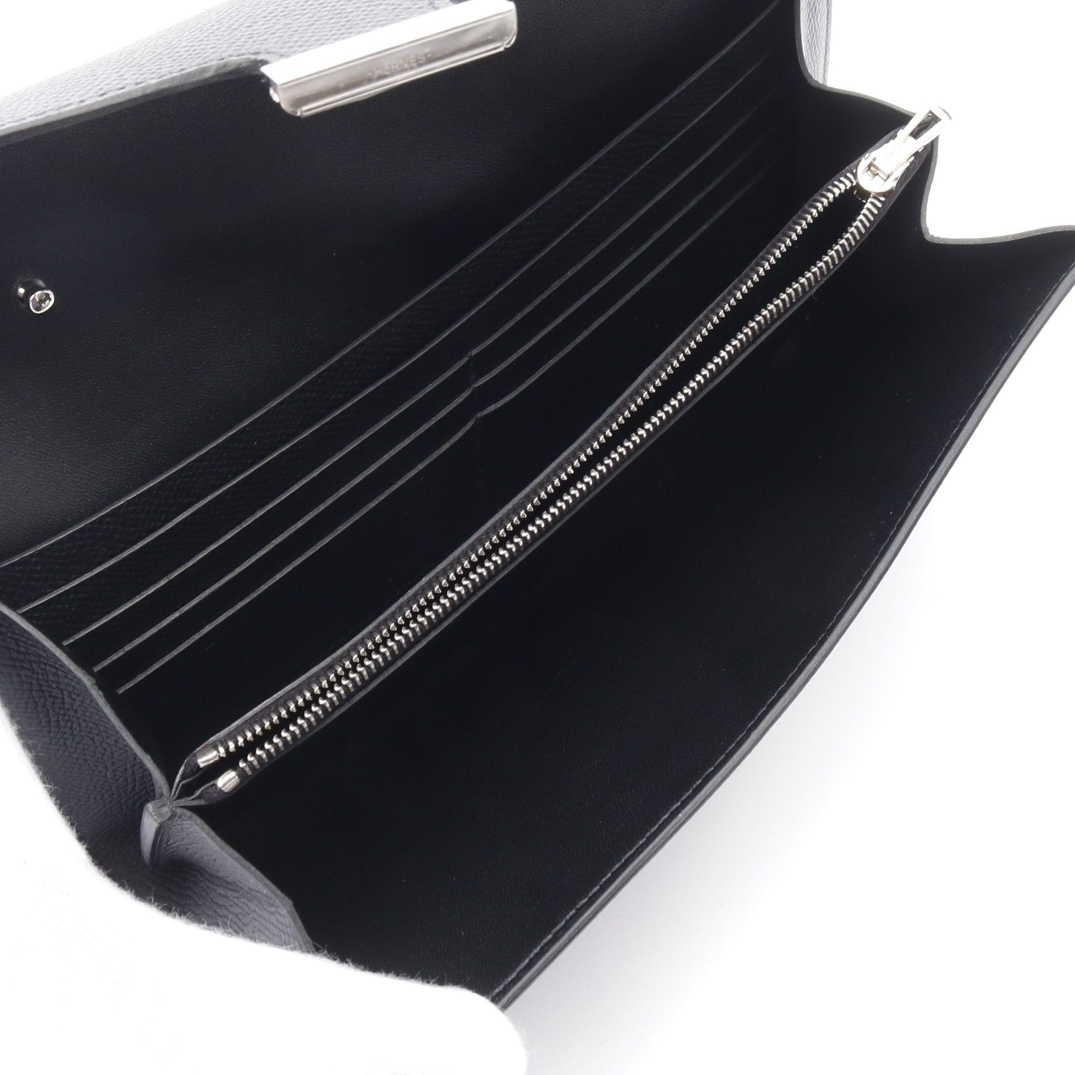 Hermes Hermes Constance Long Too Go Shoulder Wallet Veau Epsom Black Silver Hardware Double Engraved Size ONE SIZE - 3 Thumbnail