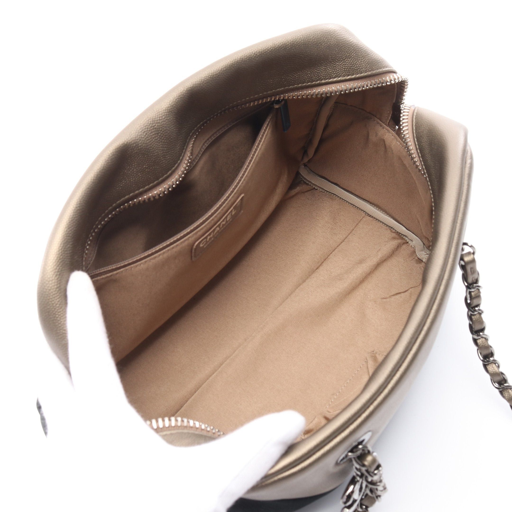 Chanel Chanel Coco Mark Charm Chain Shoulder Bag Caviar Skin Velvet Calfskin Black Bronze Silver Hardware Size ONE SIZE - 3 Thumbnail