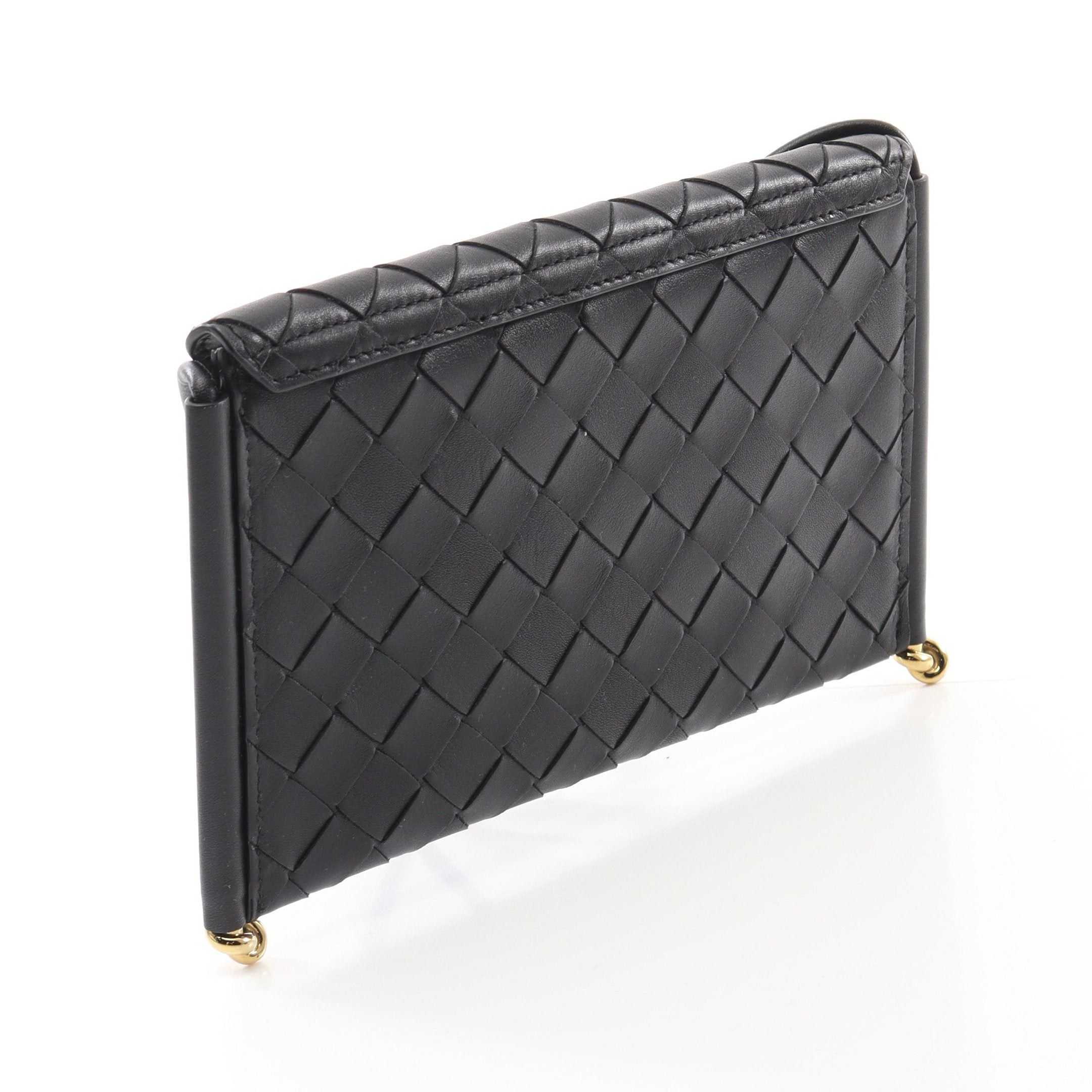 Bottega Veneta Bottega Veneta Intrecciato Phone Pouch Shoulder Bag Leather Black Size ONE SIZE - 2 Thumbnail