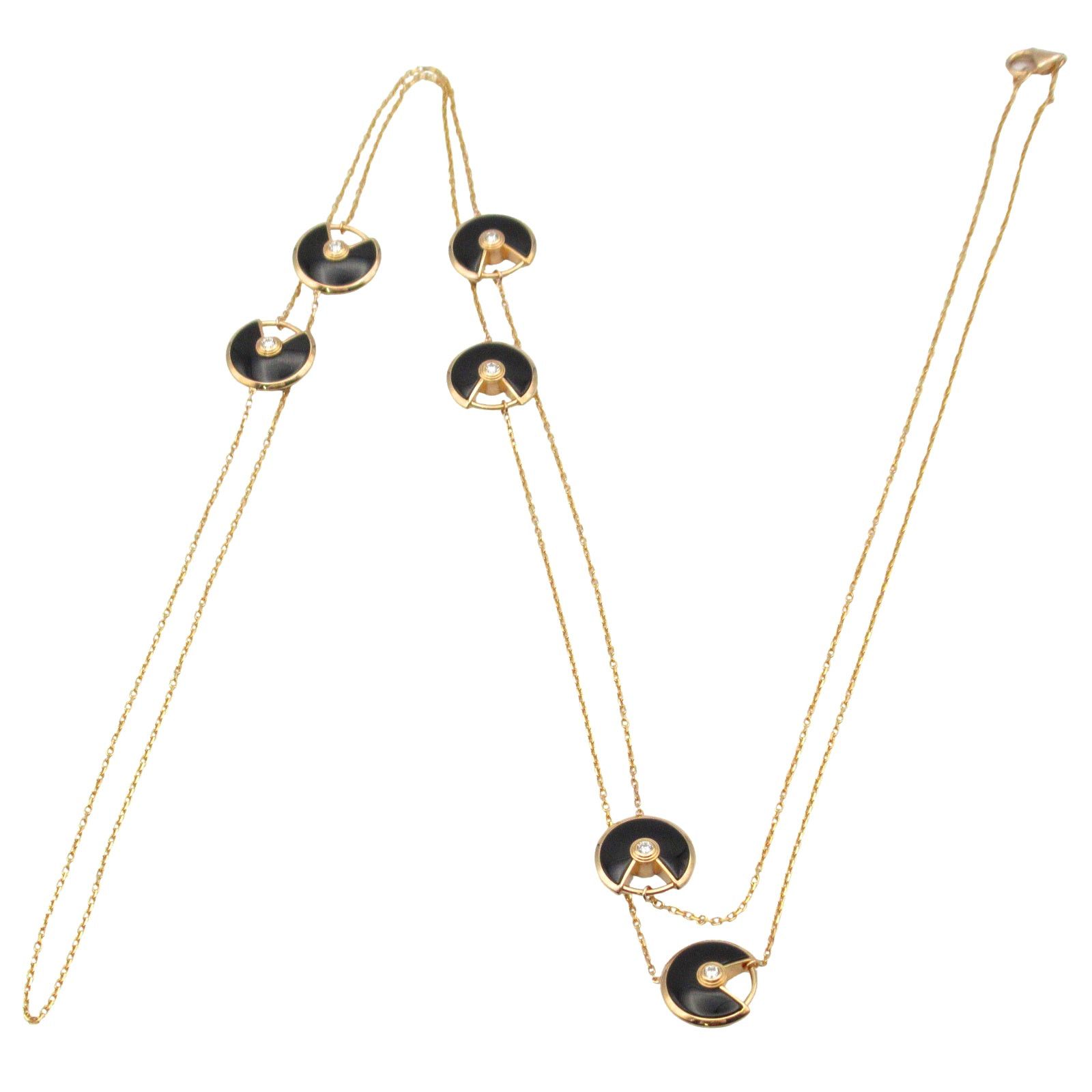 Cartier Cartier Amulet De 6 Motifs Necklace Diamond Onyx K18Pg (Pink Gold) Clear Black Size ONE SIZE - 3 Thumbnail