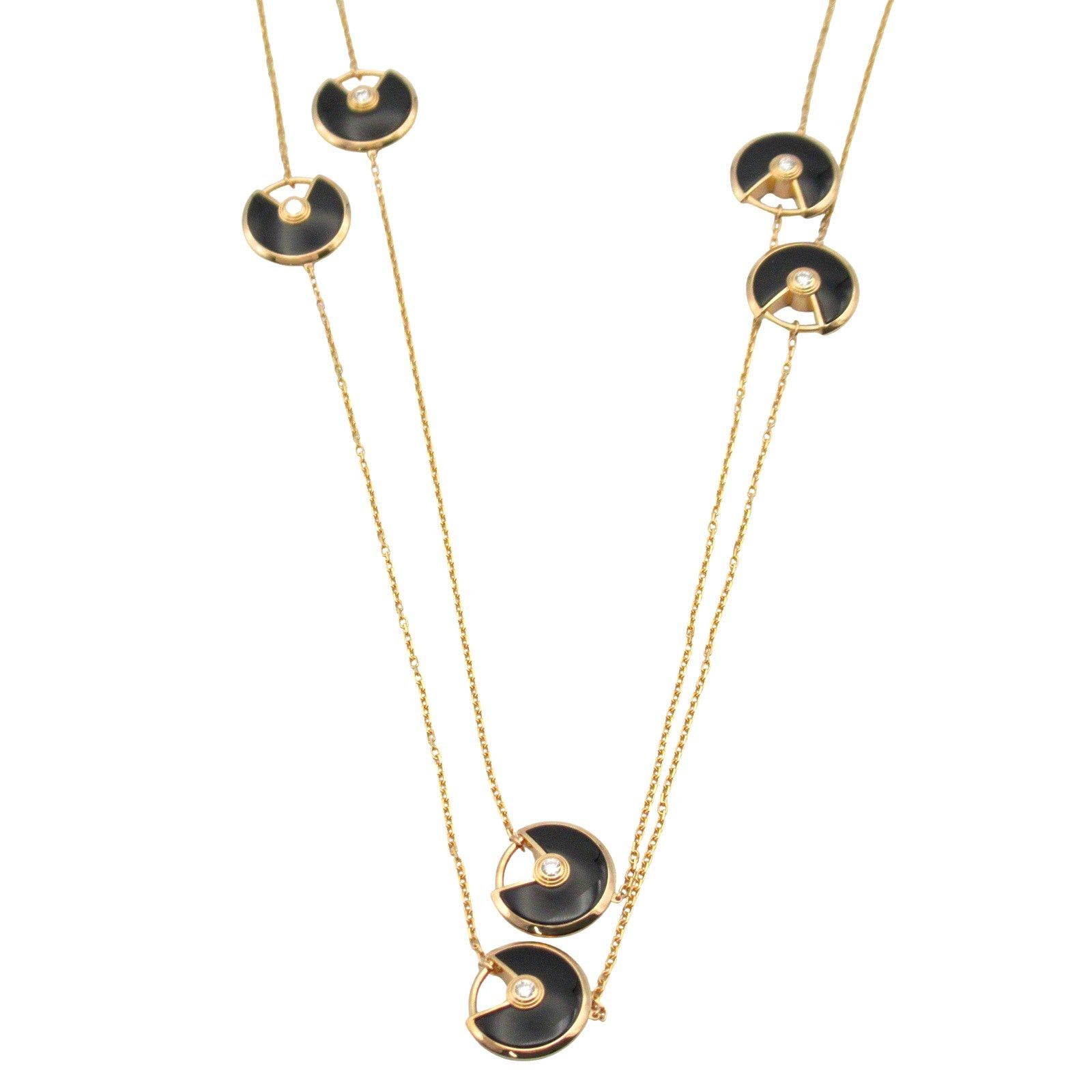 Cartier Cartier Amulet De 6 Motifs Necklace Diamond Onyx K18Pg (Pink Gold) Clear Black Size ONE SIZE - 2 Thumbnail