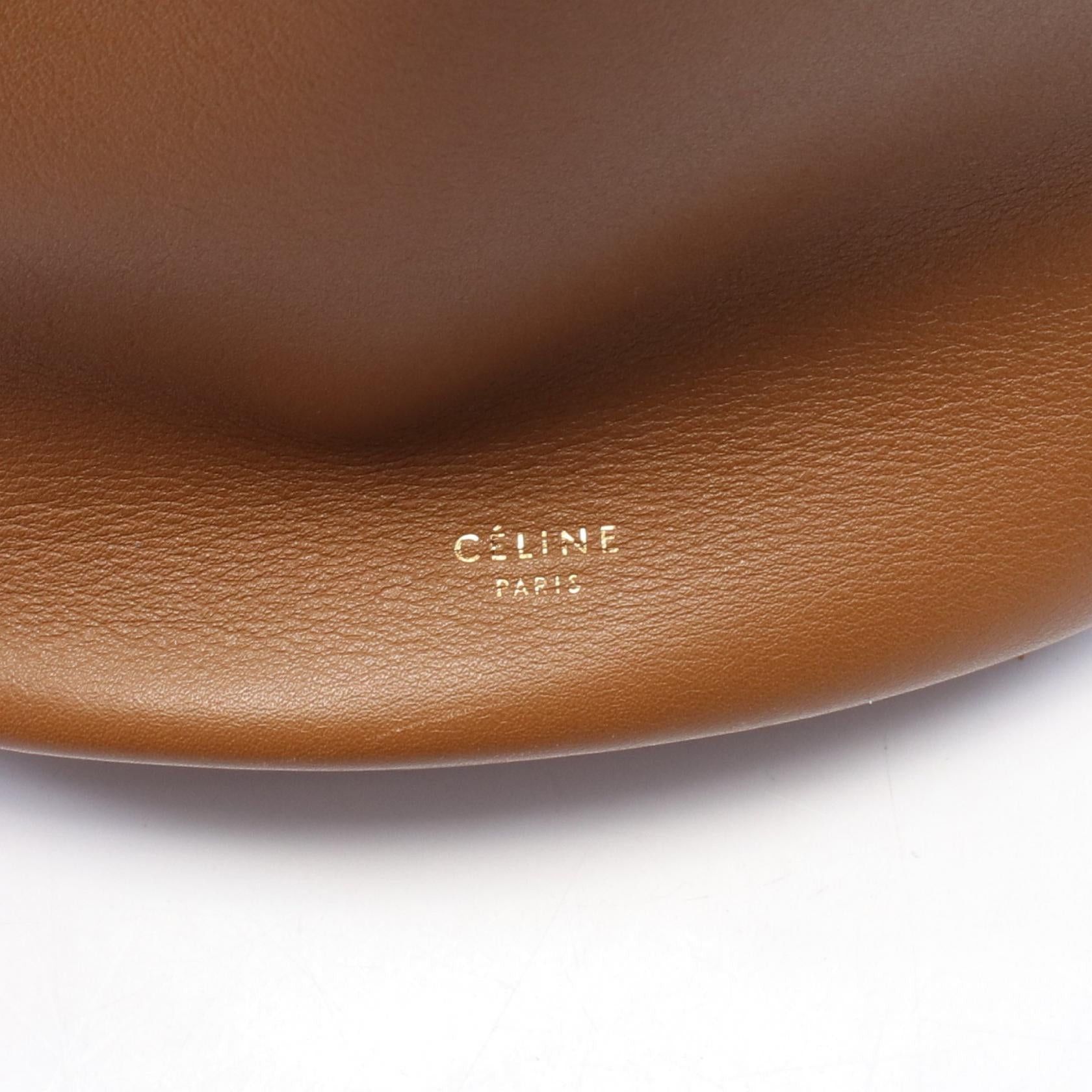 Celine Celine Clasp Bucket Shoulder Bag Leather Brown Phoebe Period Size ONE SIZE - 4 Thumbnail