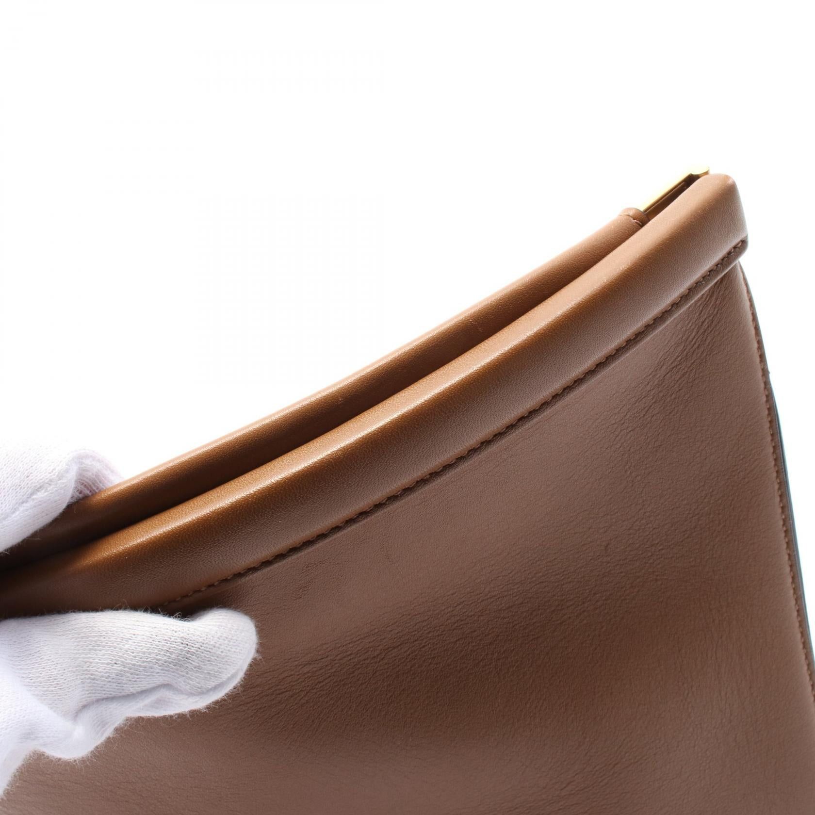 Celine Celine Clasp Bucket Shoulder Bag Leather Brown Phoebe Period Size ONE SIZE - 6 Thumbnail
