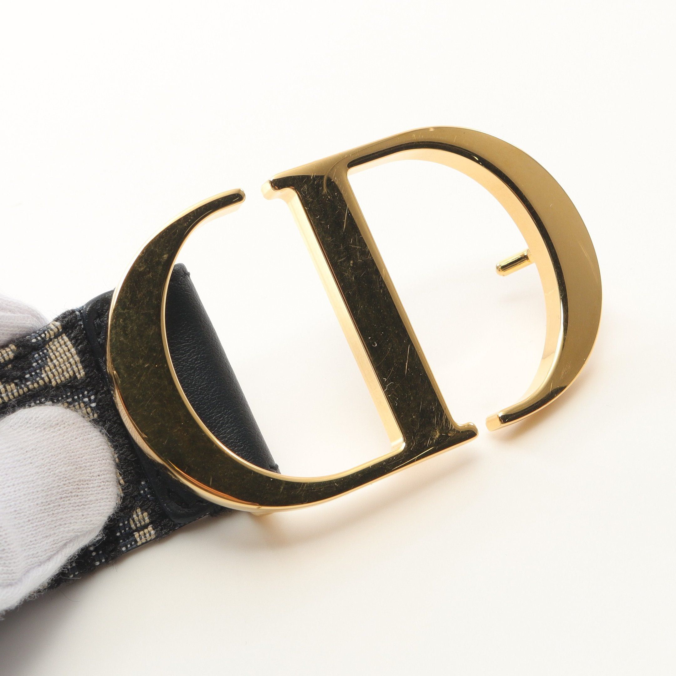 Dior Dior Cd Buckle Oblique Jacquard Belt Canvas Leather Navy Size ONE SIZE - 7 Thumbnail