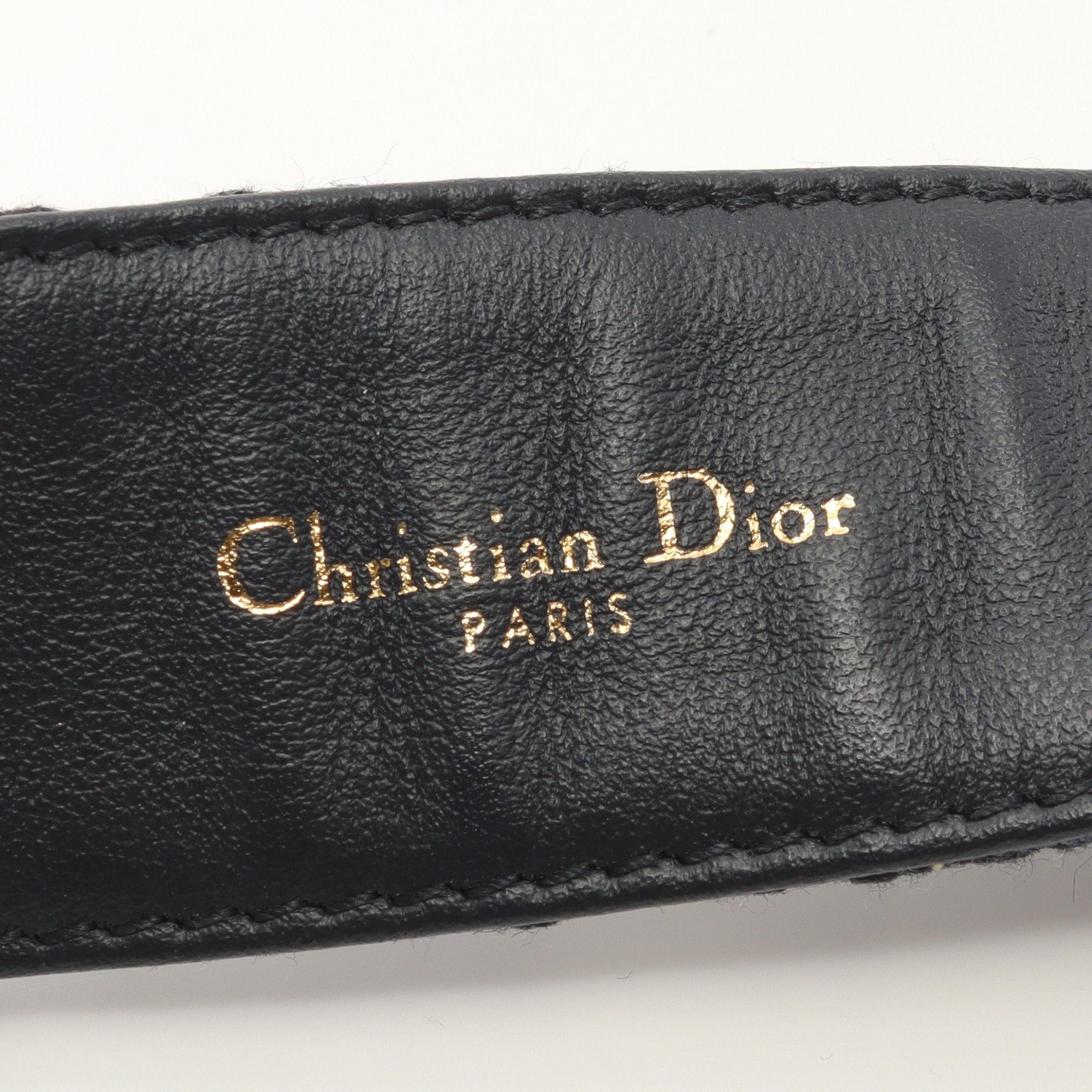 Dior Dior Cd Buckle Oblique Jacquard Belt Canvas Leather Navy Size ONE SIZE - 4 Thumbnail