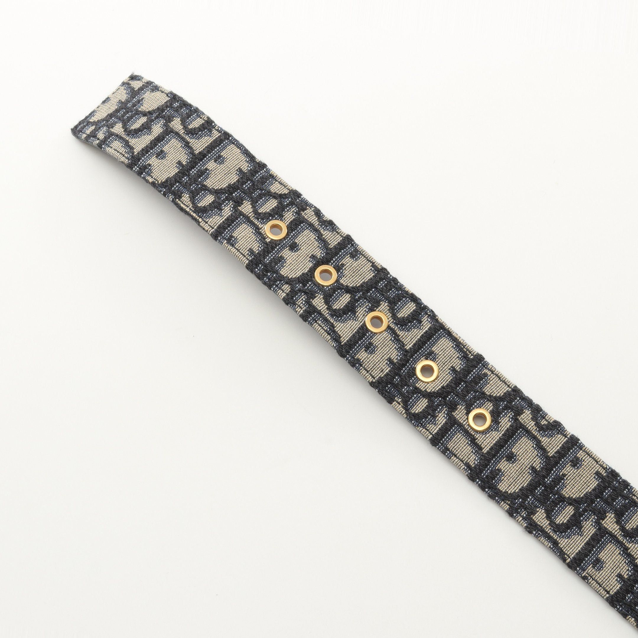 Dior Dior Cd Buckle Oblique Jacquard Belt Canvas Leather Navy Size ONE SIZE - 3 Thumbnail
