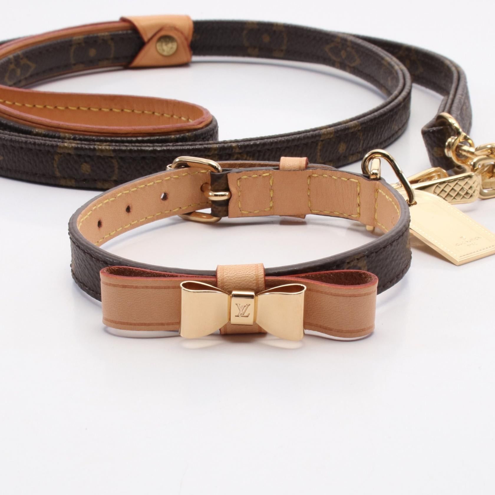 Louis Vuitton Louis Vuitton Less Baxter Mm Monogram Dog Leads Accessory Leather Brown With Corie Pm Size ONE SIZE - 2 Thumbnail