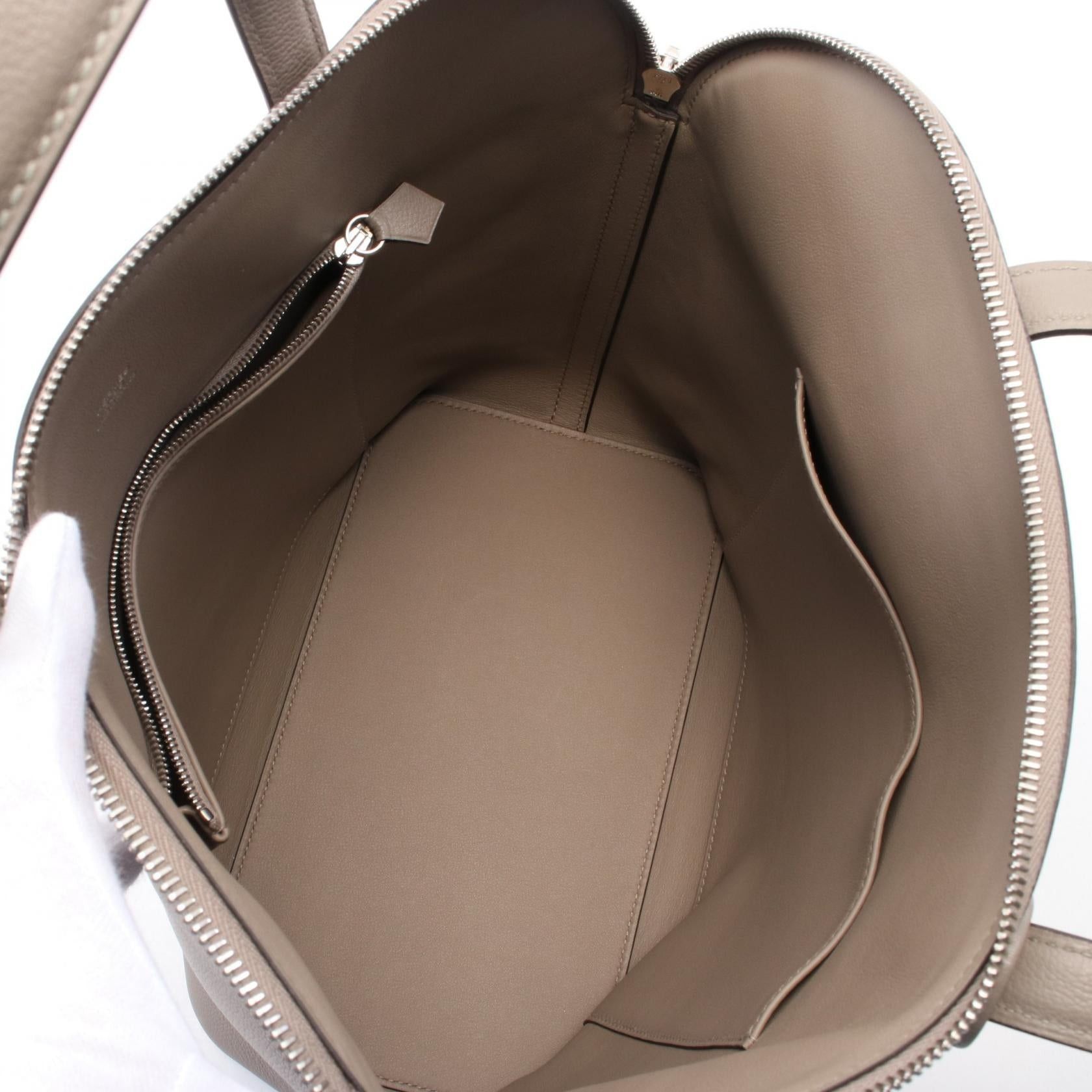 Hermes Hermes Transat Tourtiere Gray Handbag Taurillon Vino Brown Silver Hardware D Stamp Size ONE SIZE - 3 Thumbnail