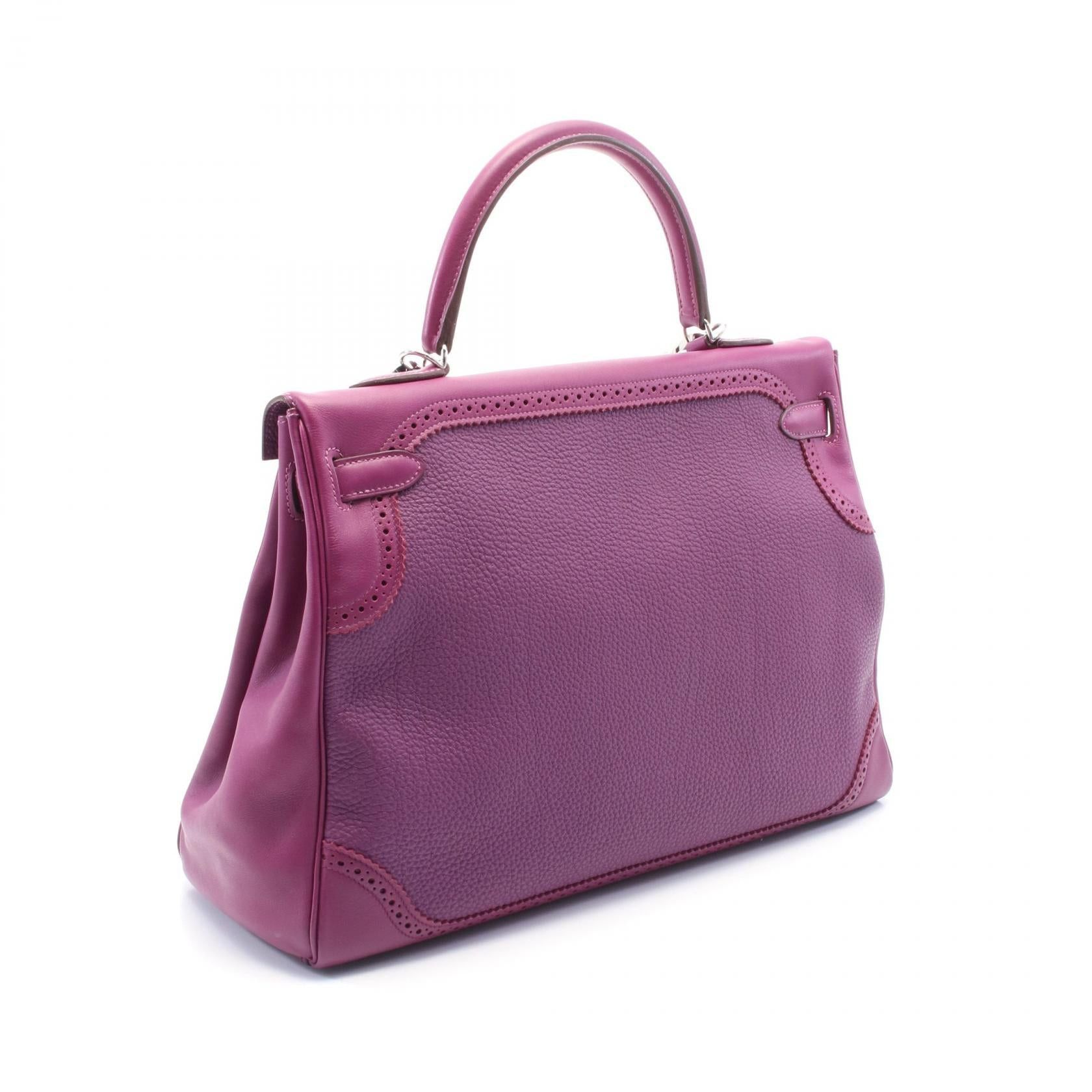 Hermes Hermes Kelly Gillies 35 Anemone Handbag Togo Veau Swift Purple Silver Hardware Inner Stitch R Engraved Size ONE SIZE - 2 Thumbnail