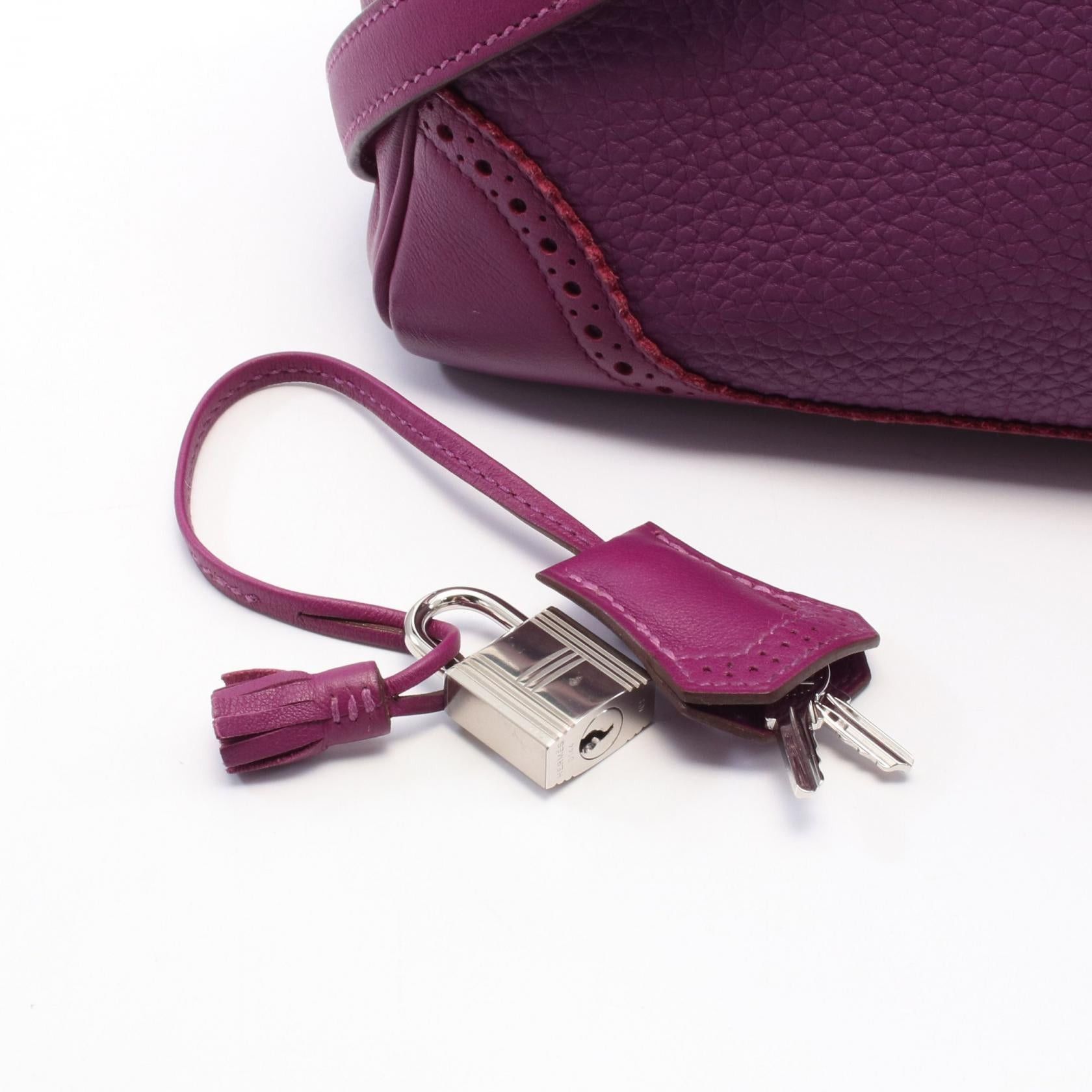 Hermes Hermes Kelly Gillies 35 Anemone Handbag Togo Veau Swift Purple Silver Hardware Inner Stitch R Engraved Size ONE SIZE - 6 Thumbnail