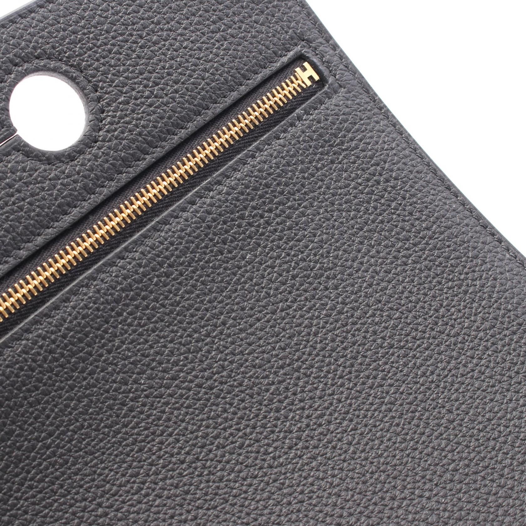 Hermes Hermes Back Pocket Pouch Togo Black Gold Hardware Z Stamp Size ONE SIZE - 6 Thumbnail