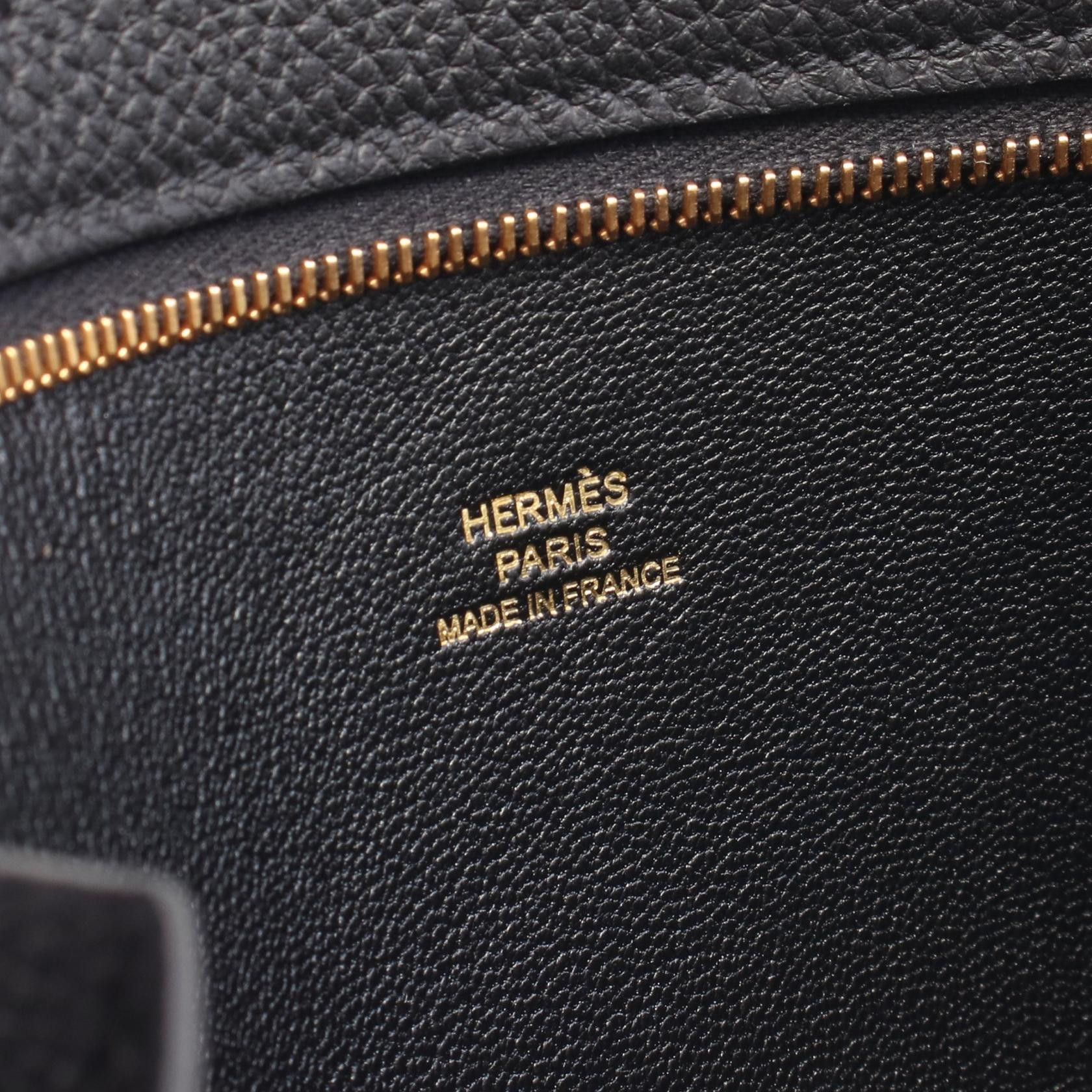 Hermes Hermes Back Pocket Pouch Togo Black Gold Hardware Z Stamp Size ONE SIZE - 4 Thumbnail