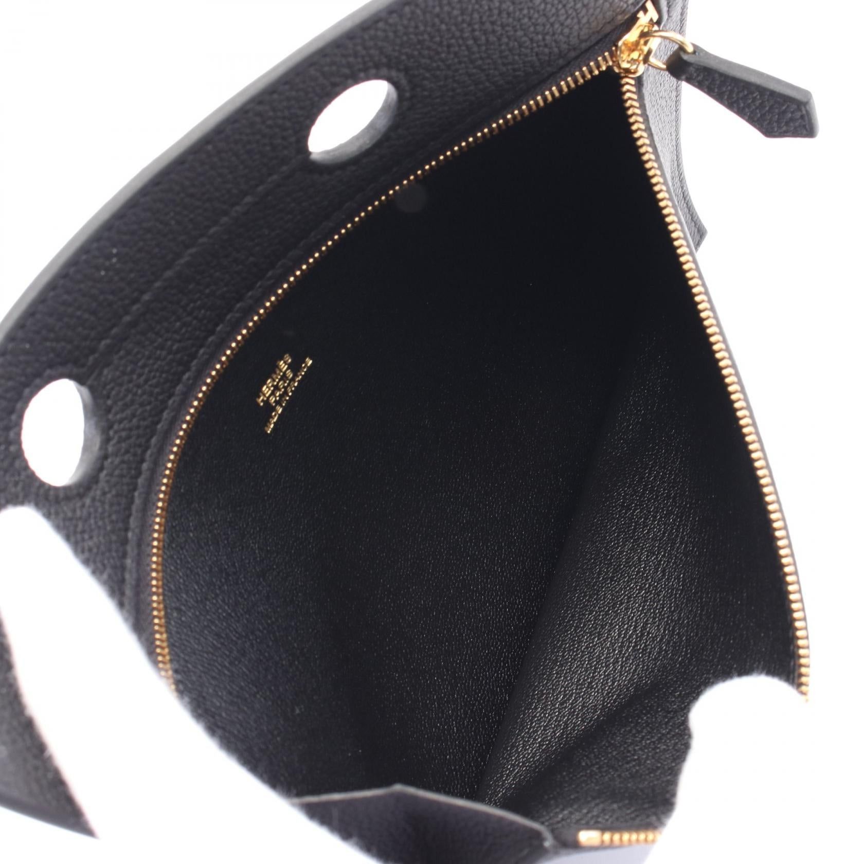 Hermes Hermes Back Pocket Pouch Togo Black Gold Hardware Z Stamp Size ONE SIZE - 3 Thumbnail
