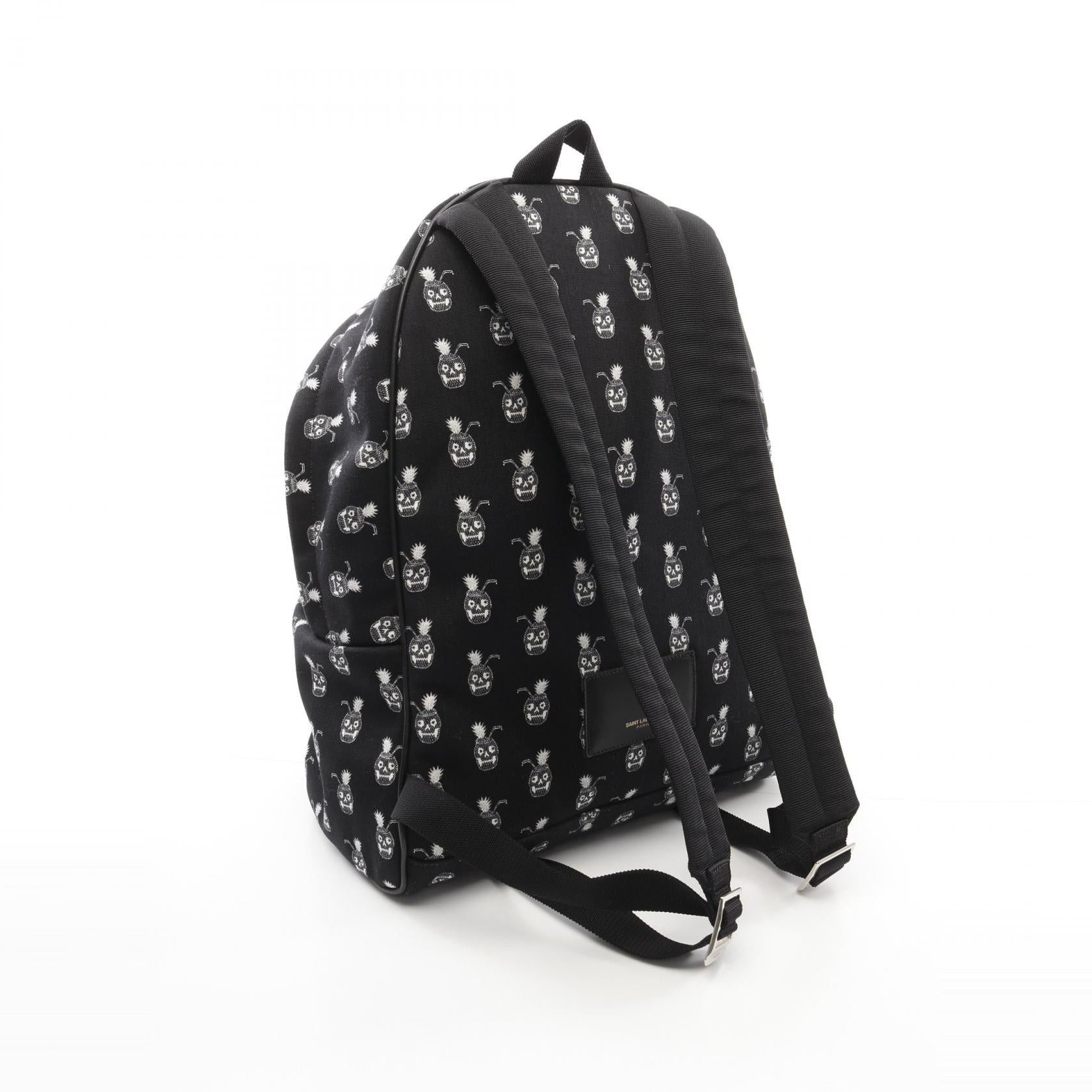 Yves Saint Laurent Yves Saint Laurent Classic Hunting Backpack Rucksack Canvas Leather Black White Size ONE SIZE - 2 Thumbnail