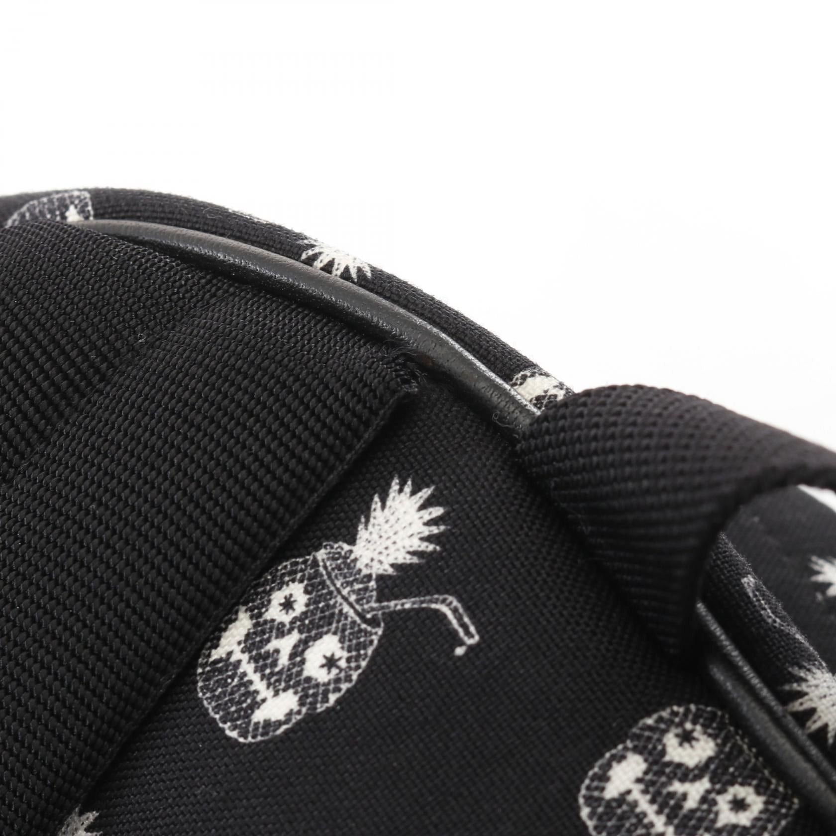 Yves Saint Laurent Yves Saint Laurent Classic Hunting Backpack Rucksack Canvas Leather Black White Size ONE SIZE - 9 Thumbnail
