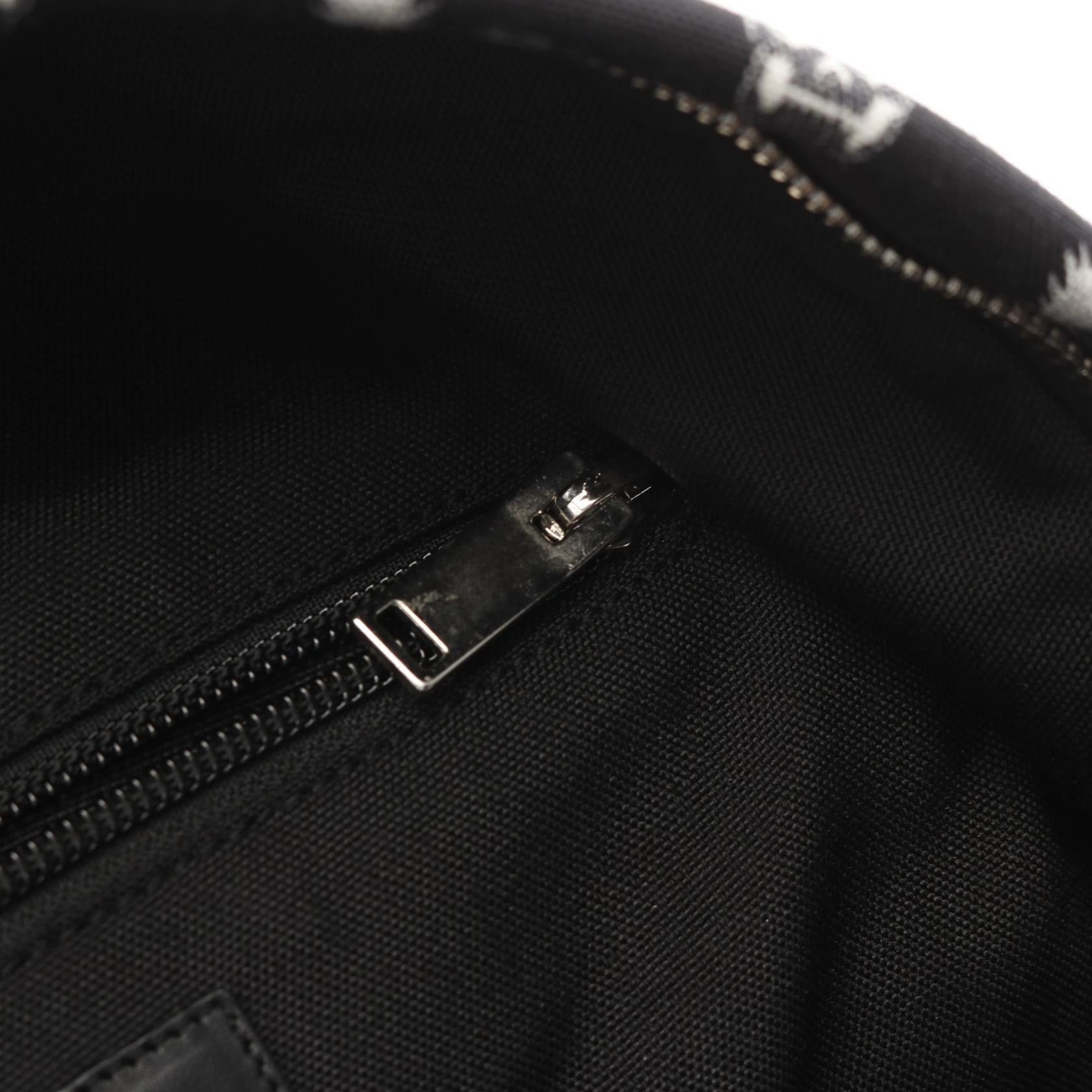 Yves Saint Laurent Yves Saint Laurent Classic Hunting Backpack Rucksack Canvas Leather Black White Size ONE SIZE - 8 Thumbnail