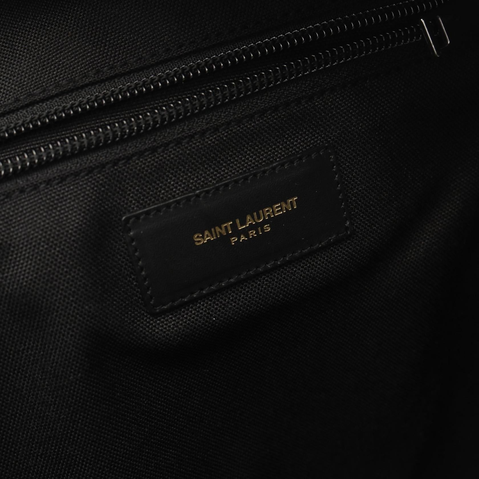 Yves Saint Laurent Yves Saint Laurent Classic Hunting Backpack Rucksack Canvas Leather Black White Size ONE SIZE - 4 Thumbnail