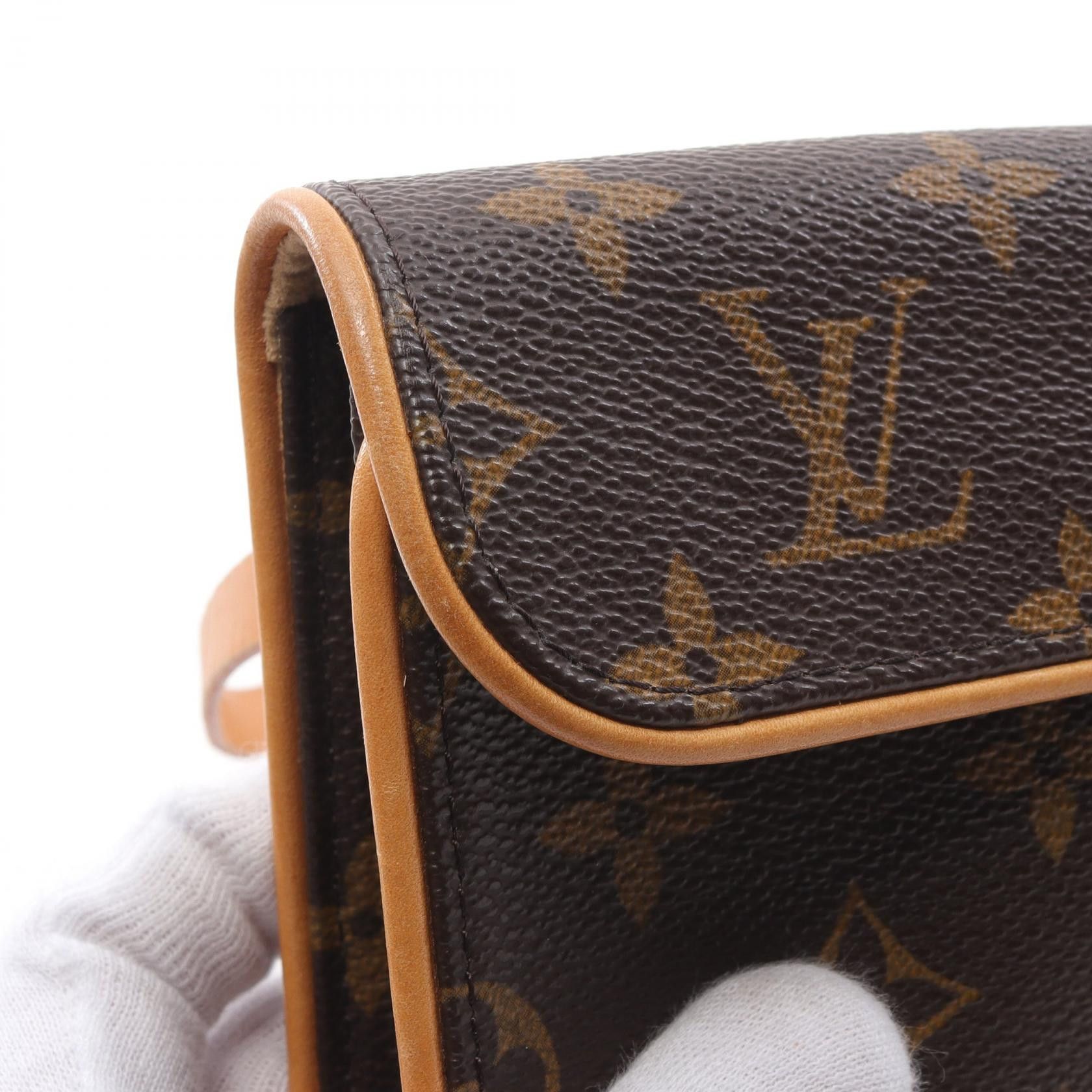 Louis Vuitton Louis Vuitton Pochette Florentine Monogram Body Bag Waist Leather Brown Size ONE SIZE - 9 Thumbnail