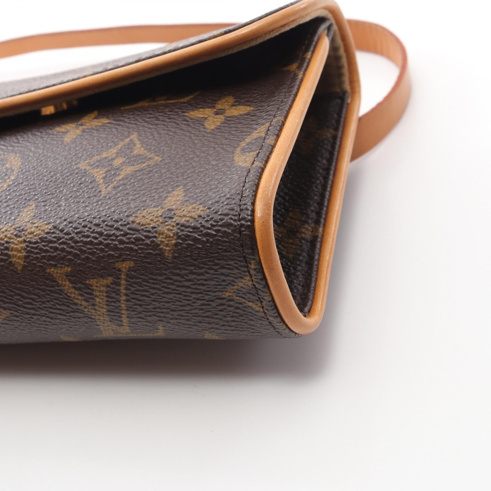 Louis Vuitton Louis Vuitton Pochette Florentine Monogram Body Bag Waist Leather Brown Size ONE SIZE - 8 Thumbnail