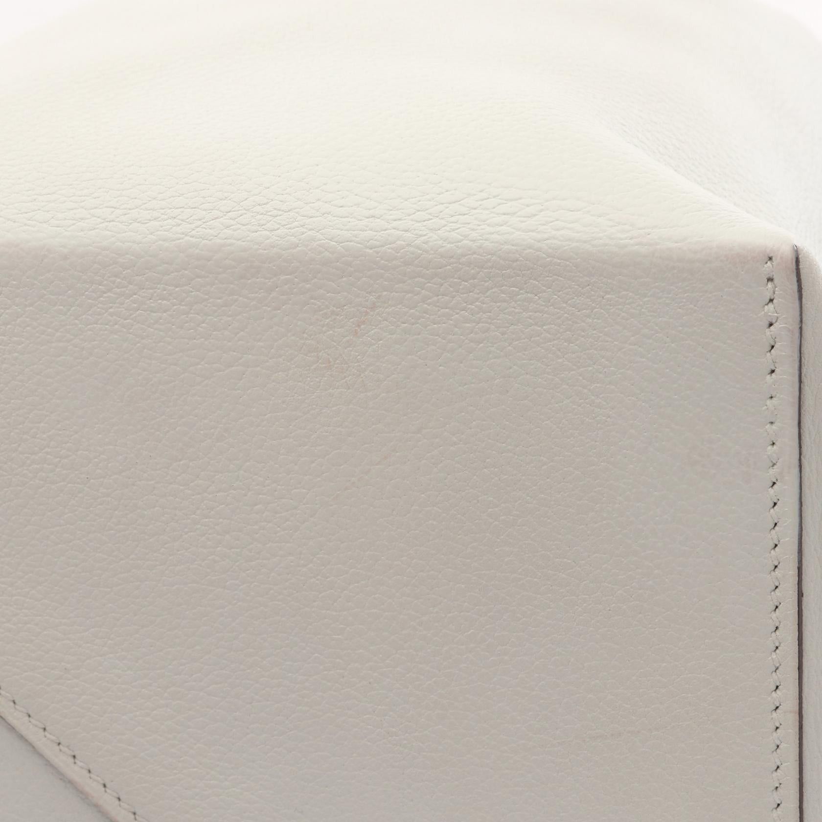 Hermes Hermes Ricor 17 White Shoulder Bag Evercolor Brown Red Silver Hardware C Engraved Size ONE SIZE - 10 Thumbnail