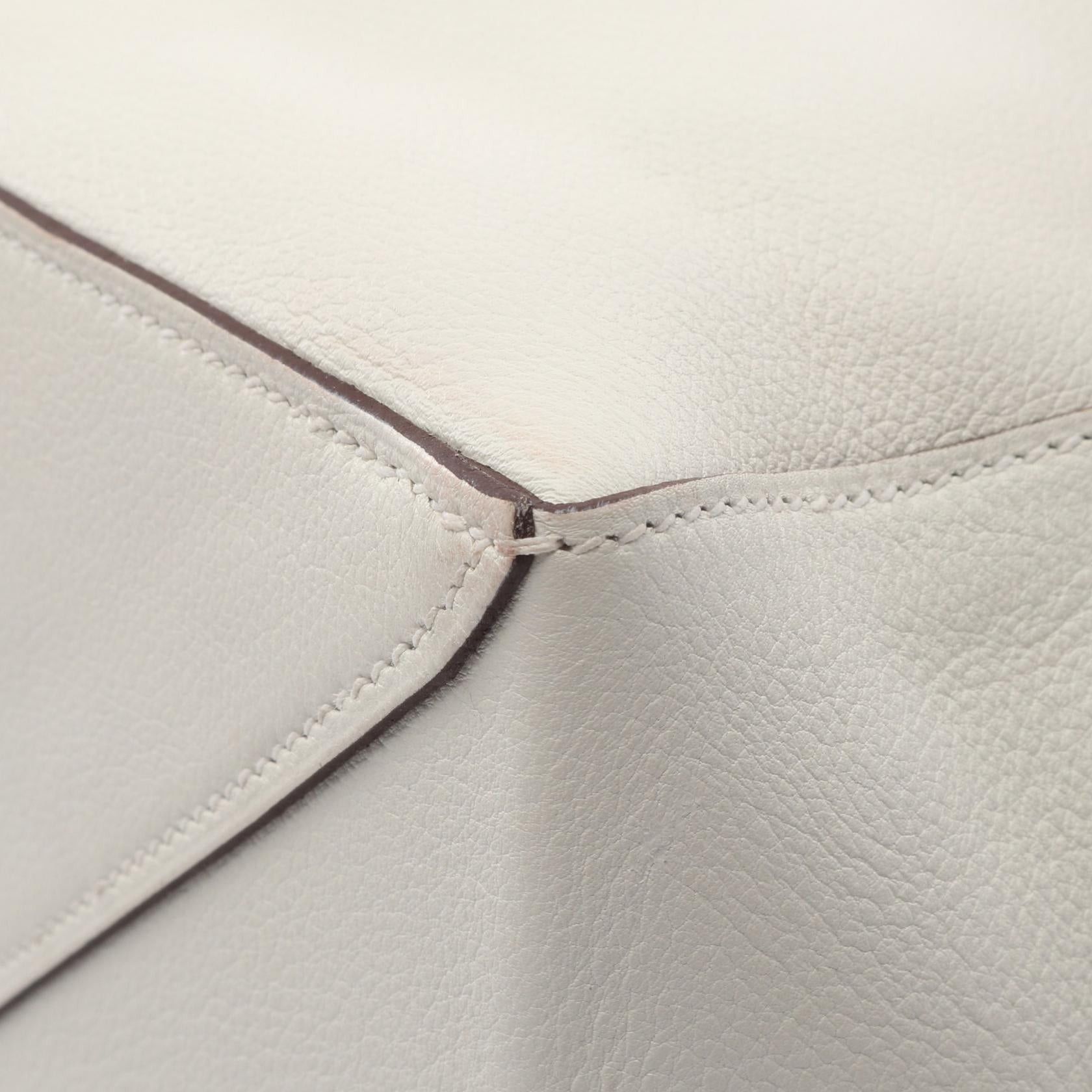 Hermes Hermes Ricor 17 White Shoulder Bag Evercolor Brown Red Silver Hardware C Engraved Size ONE SIZE - 7 Thumbnail